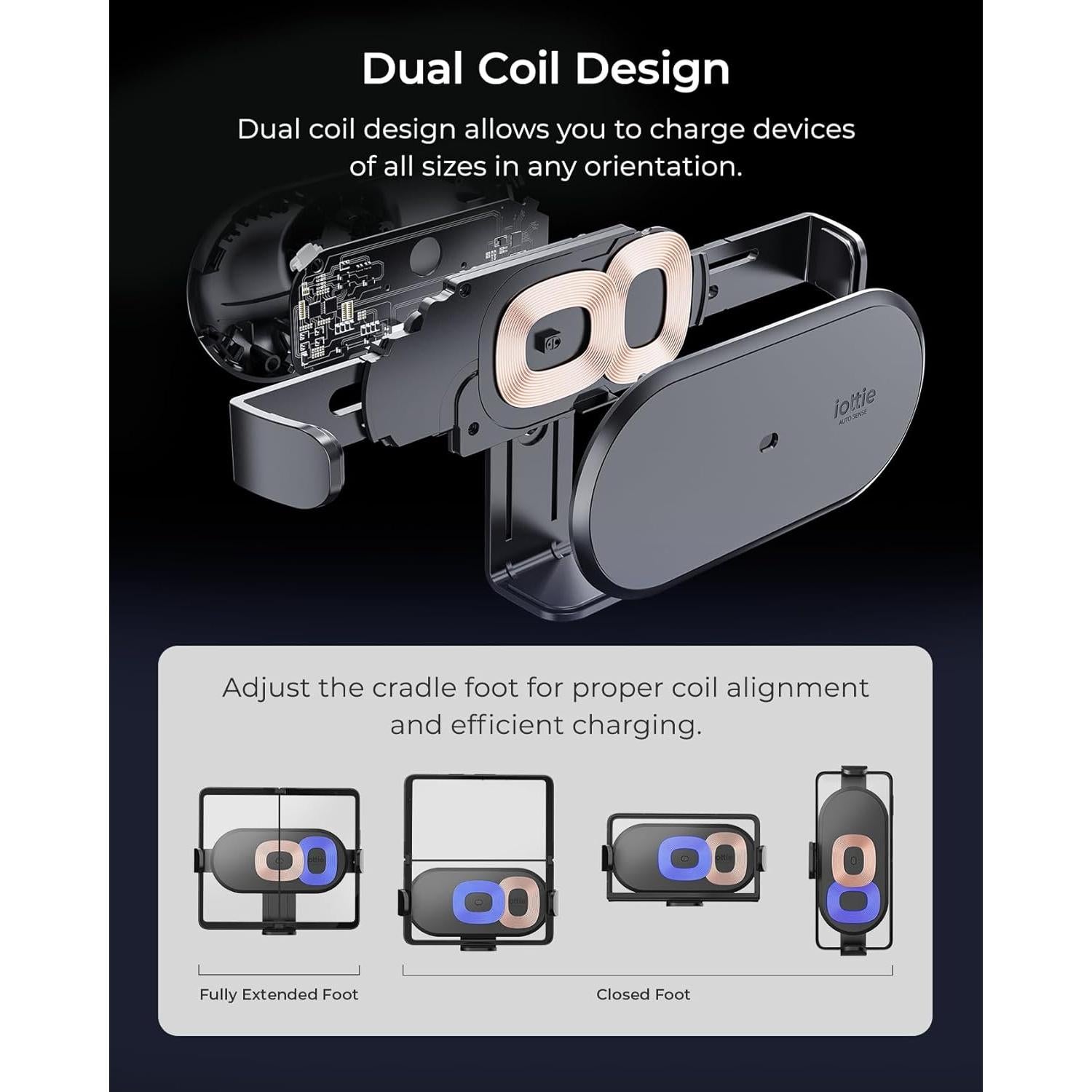 Cargador Inalámbrico para Auto iOttie Auto Sense 2 Fold Qi