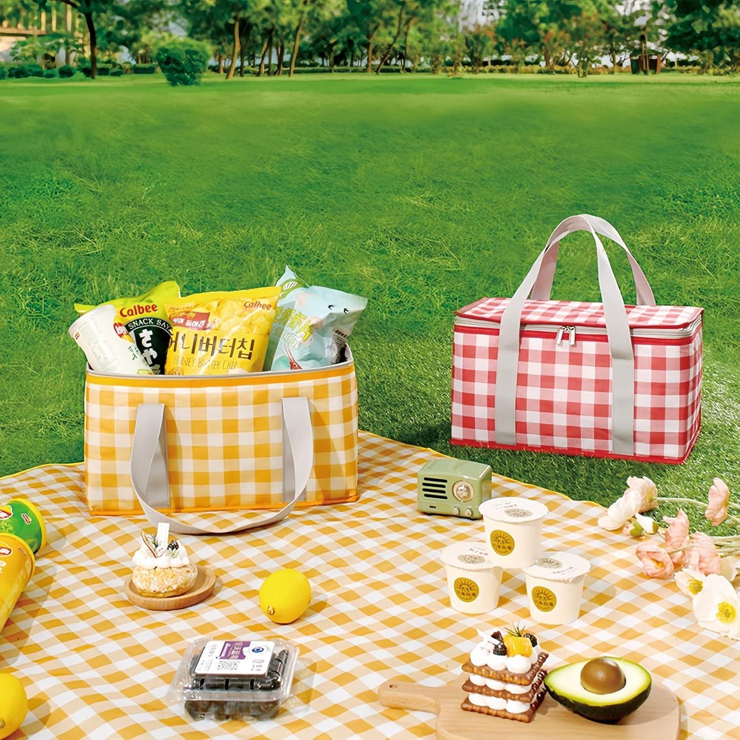 Bolsa de Picnic Aislada JSLYNB 24L Reutilizable para Comida