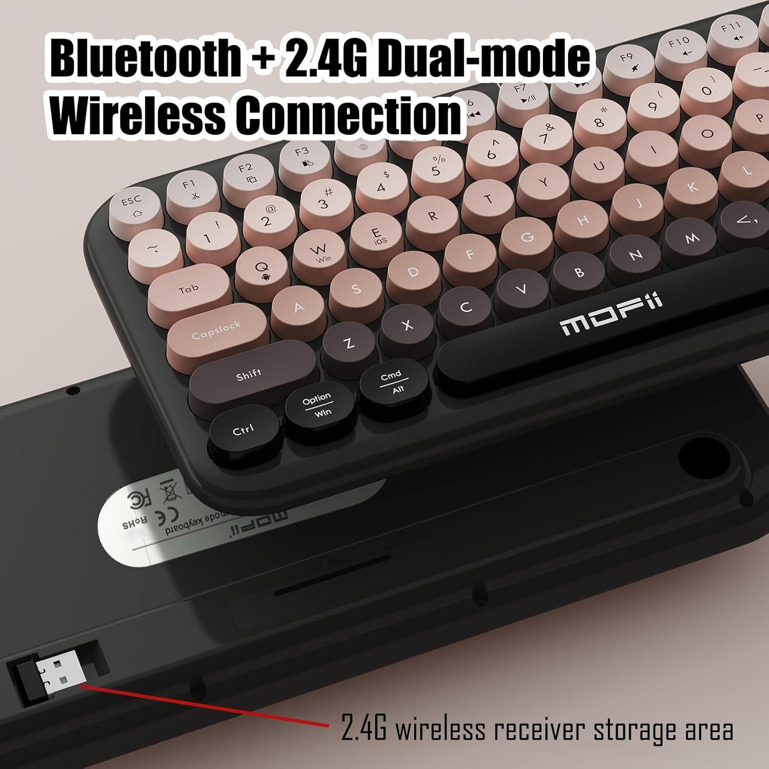 Teclado Inalámbrico Compacto Lomiluskr TKL Bluetooth 2.4G Negro