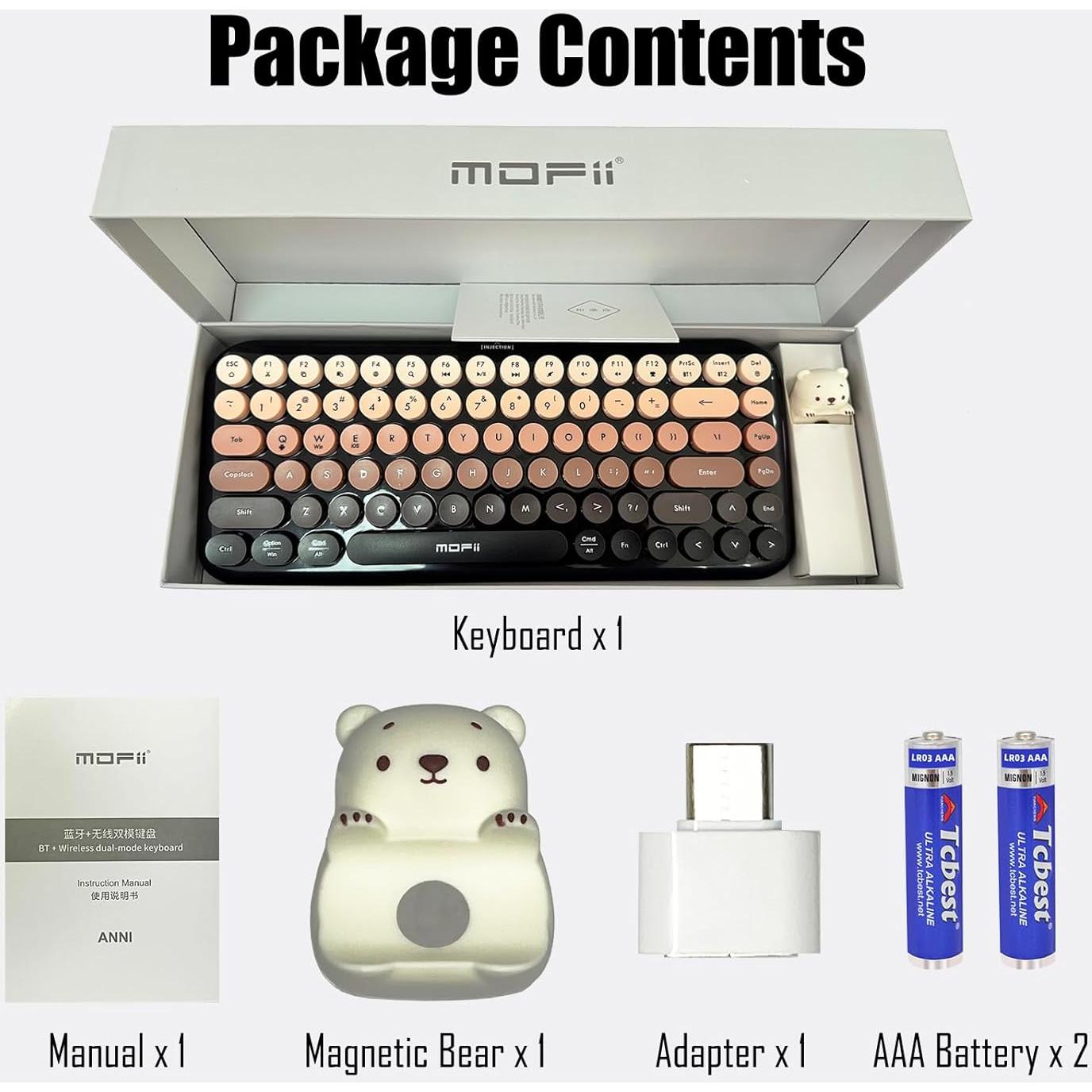 Teclado Inalámbrico Compacto Lomiluskr TKL Bluetooth 2.4G Negro