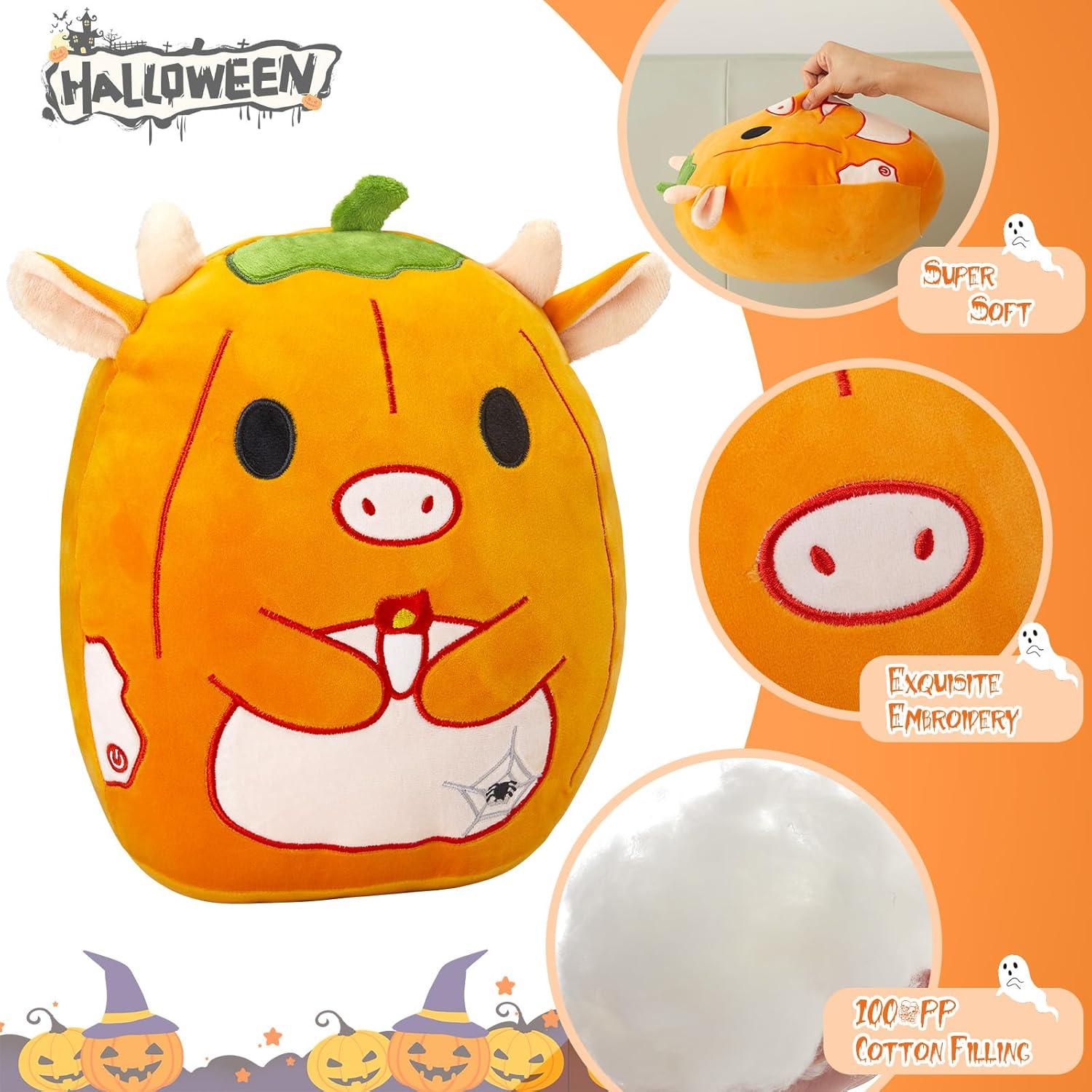 Almohada de Peluche de Vaca Naranja CozyWorld 30 cm LED