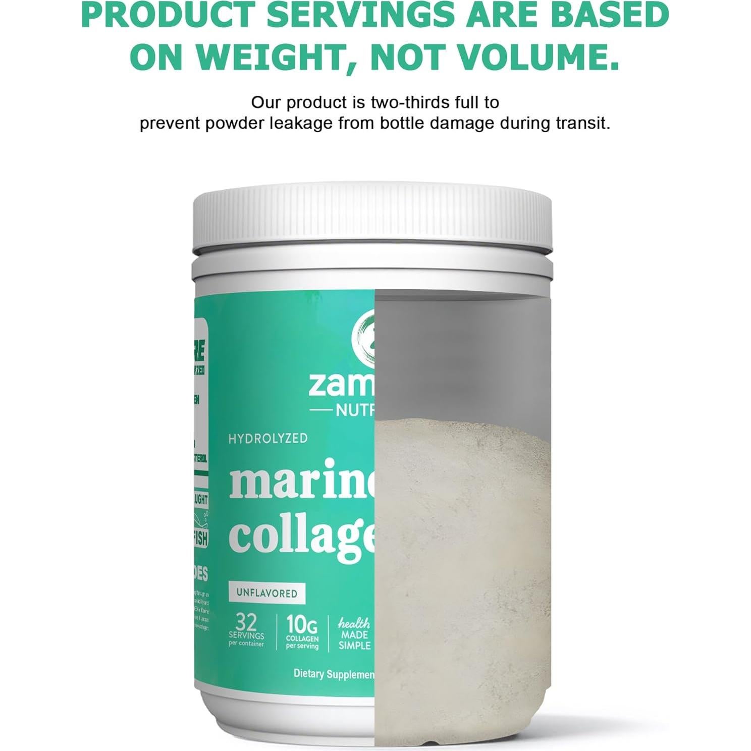 Colágeno Marino Zammex 320g - Pétidos Sin Sabor para Piel y Articulaciones
