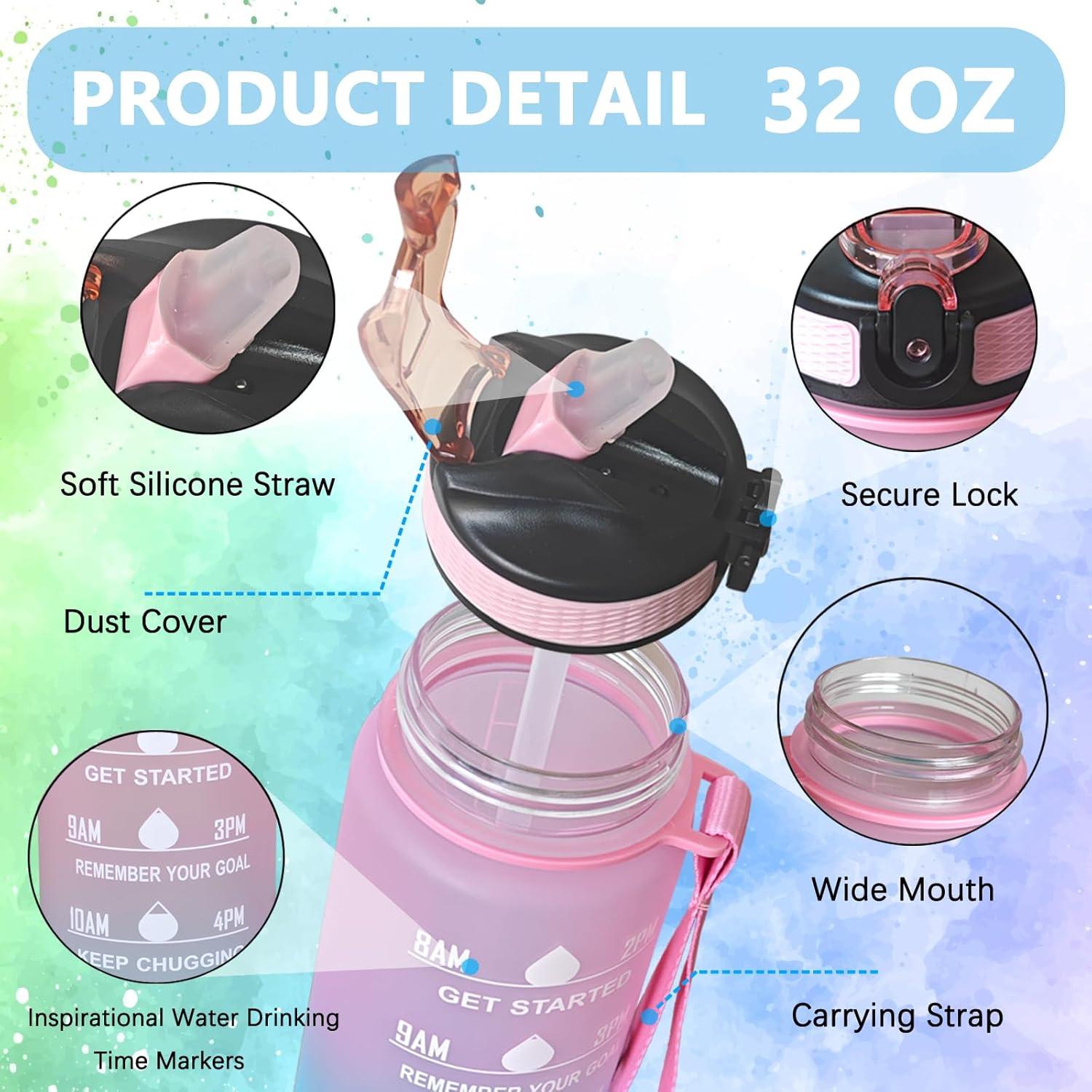 Botella de Agua Deportiva Fenmshairy 0.95L Corgi a Prueba de Fugas