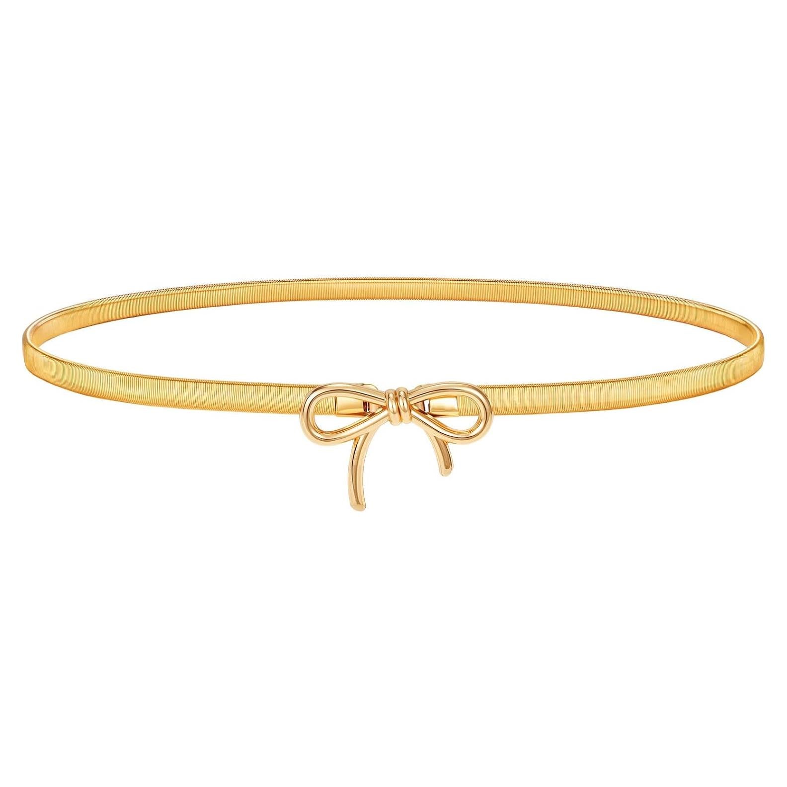 Cinturón Elástico de Metal Delgado Sanths para Mujeres - Oro