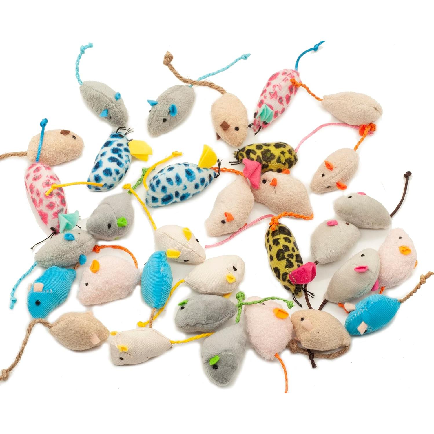 Juguetes para Gatos Fashion's Talk - 32 Ratones de Peluche con Hierba Gatera