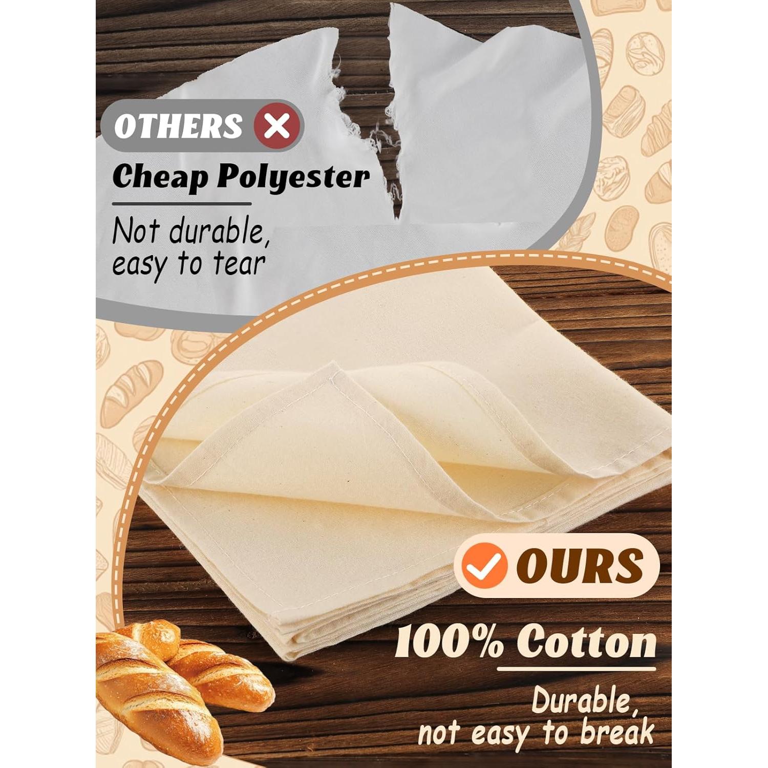 3 Toallas de Té 100% Algodón ANPHSIN para Hornear Pan 35.5x45.7cm