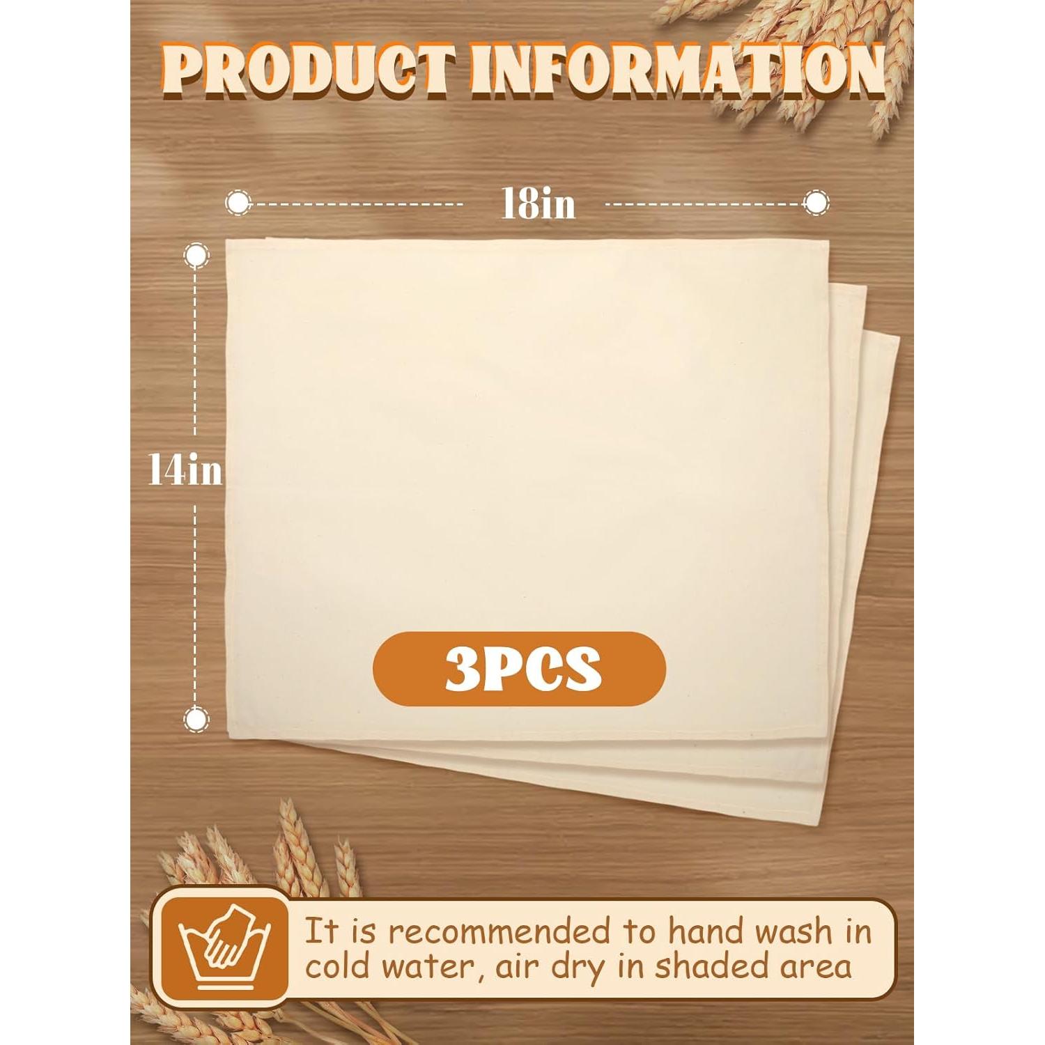 3 Toallas de Té 100% Algodón ANPHSIN para Hornear Pan 35.5x45.7cm