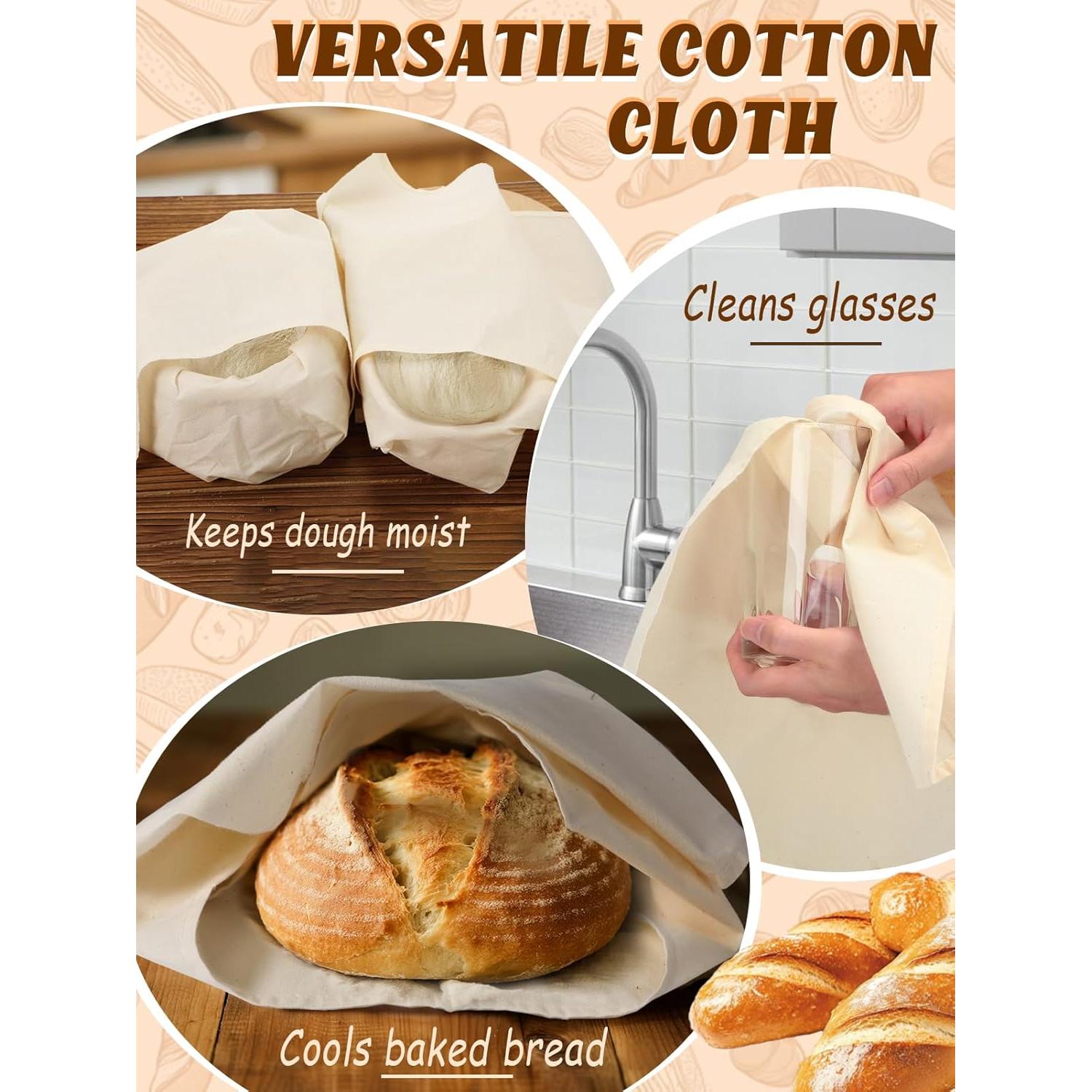 3 Toallas de Té 100% Algodón ANPHSIN para Hornear Pan 35.5x45.7cm