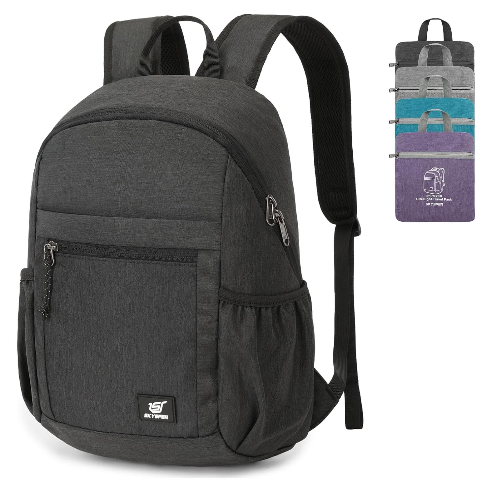 Mochila de Senderismo Antirrobo SKYSPER 18L Plegable Negra