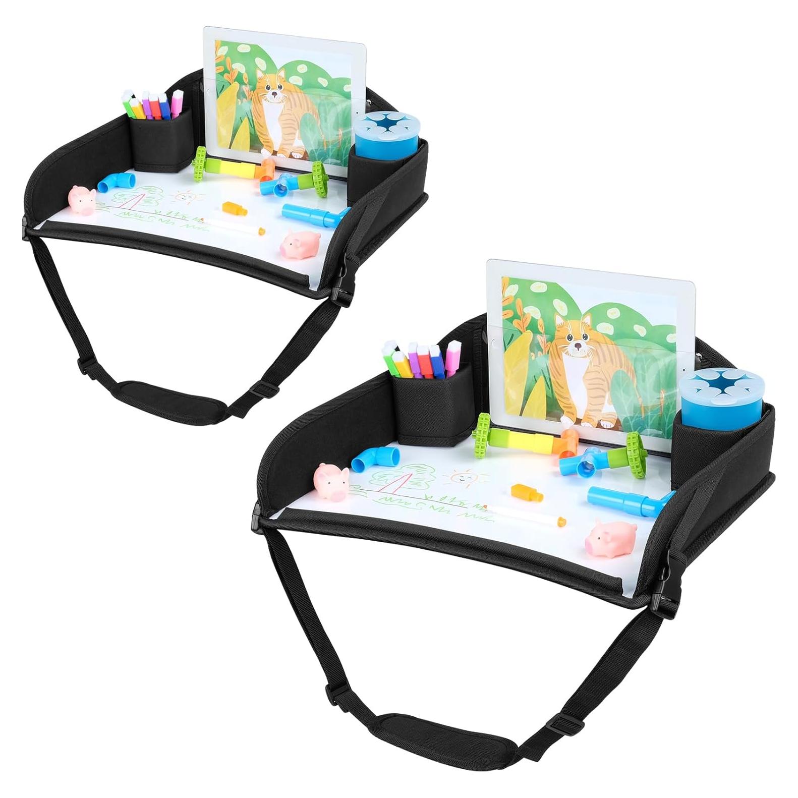 Bandeja de Viaje COOLBEBE para Niños - 2PCS, Negro, Portátil
