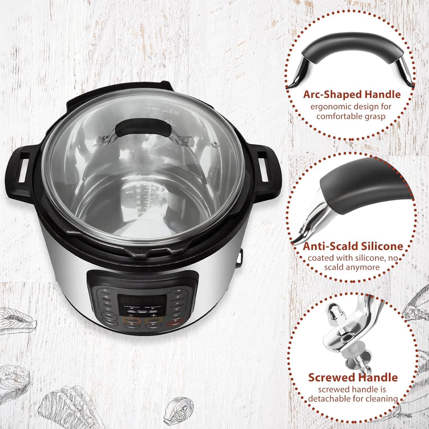 Tapa de vidrio templado WishDirect 9.1" para olla 6 qt