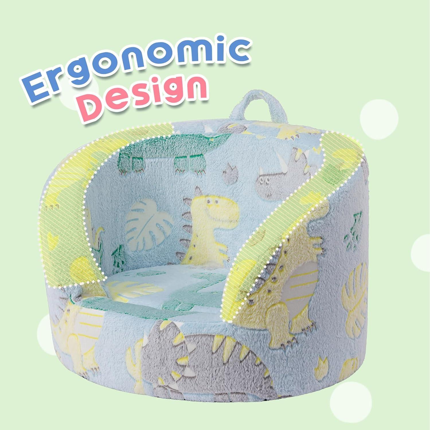 Sofá Infantil ALIMORDEN Dinosaurio, Sillón de Espuma 60cm