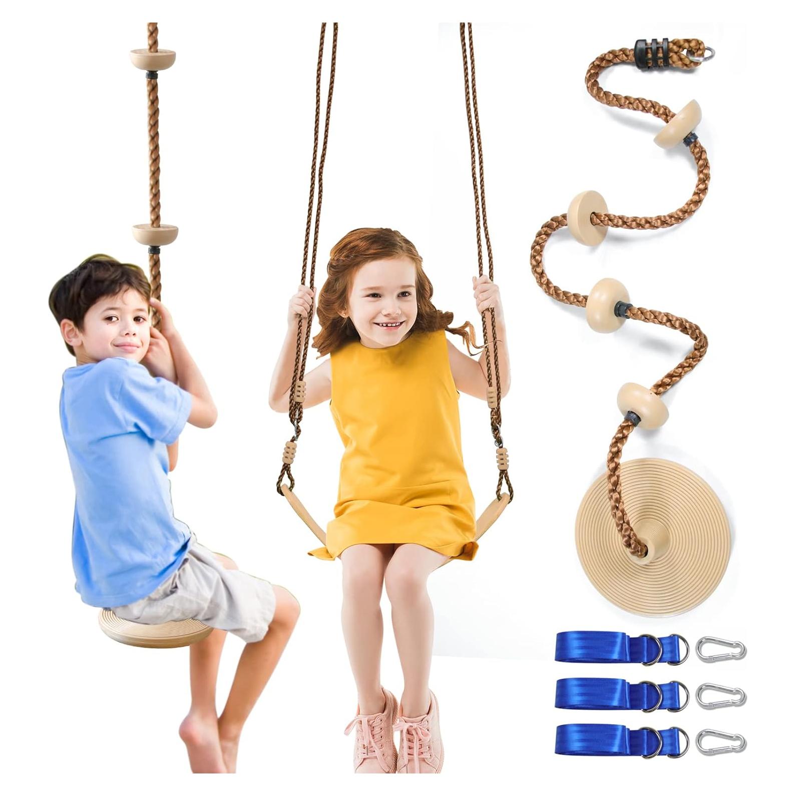 Columpio de árbol Perantlb con cuerda de escalar Caqui 2.01m