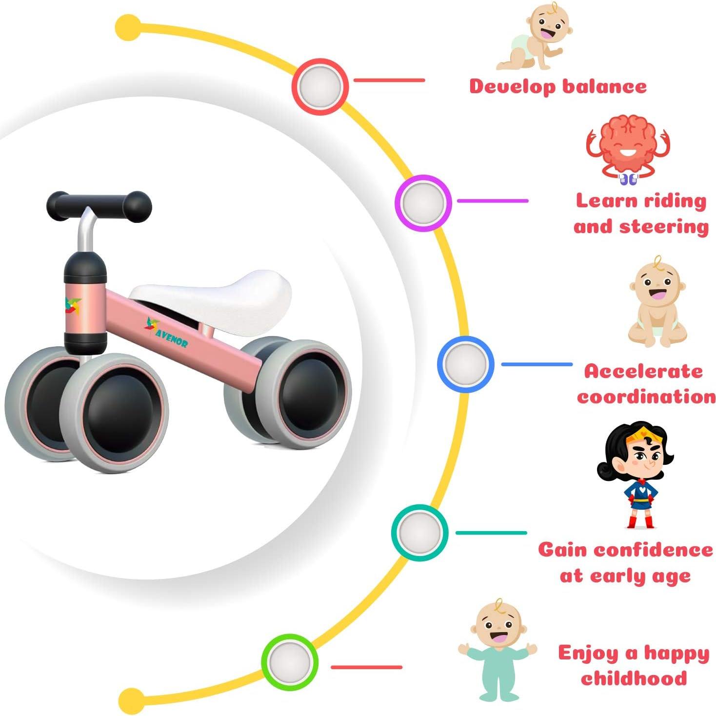 Bicicleta de Equilibrio Avenor Rosa para Bebés 1-2 Años