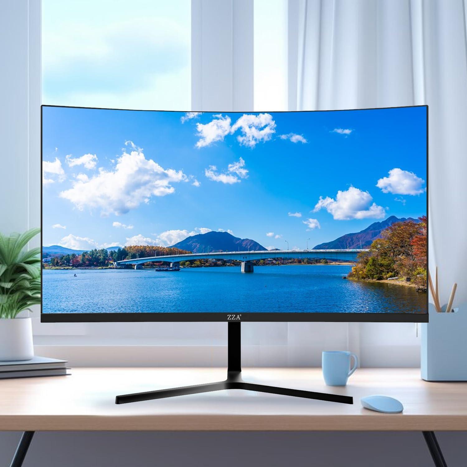 Monitor Curvo ZZA 24" FHD 1080P 100Hz VA con Luz Azul