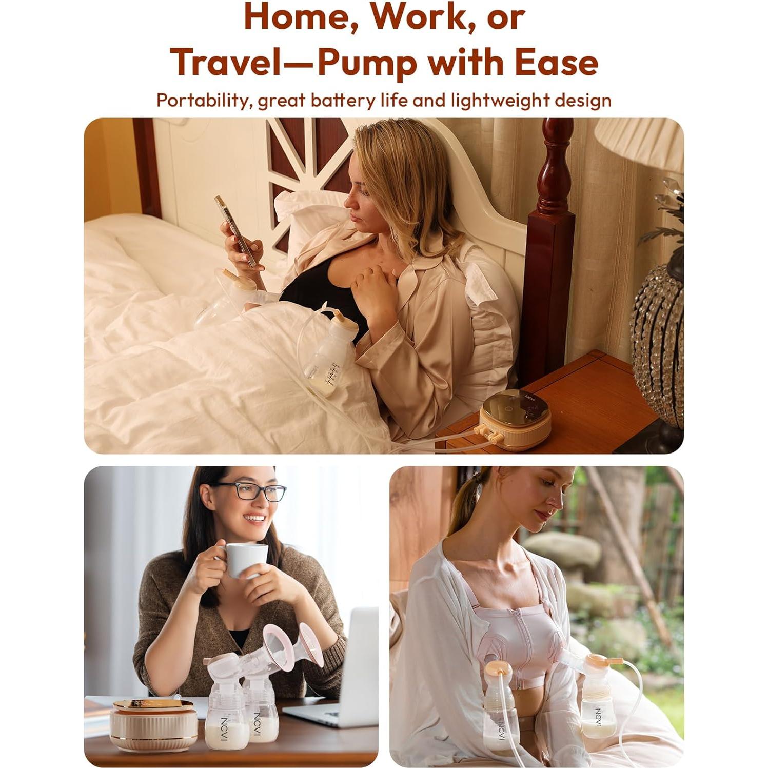 Bomba de Pecho Eléctrica NCVI 8116, Portátil 4400mAh, Silenciosa