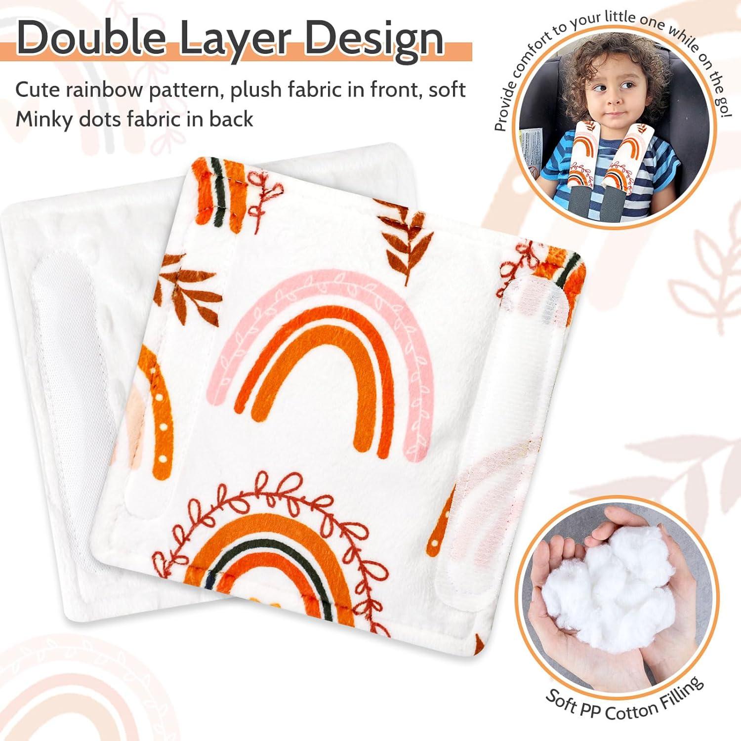 Cubiertas de Correa para Asiento de Auto Pea Pod 2 Pzas - Arcoíris