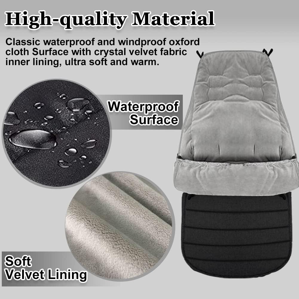 Saco para Cochecito XIFAMNIY Impermeable Terciopelo Negro 0-12M