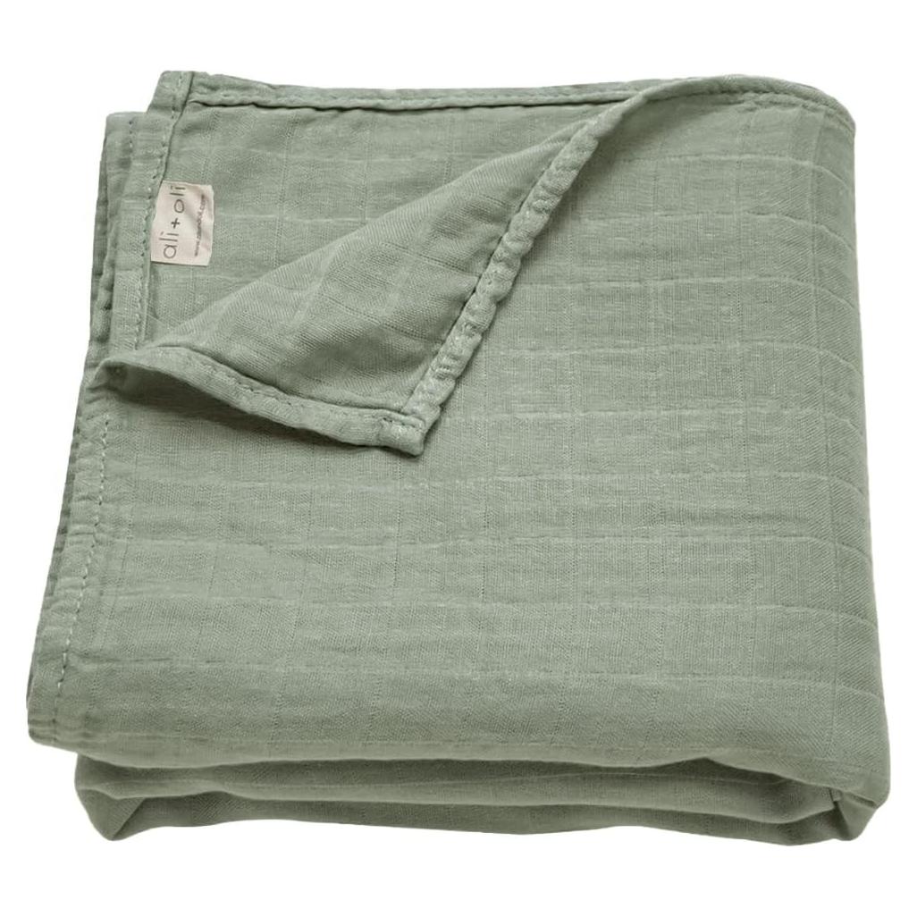 Manta de Muselina AliOli para Bebé Grande 120x120 cm Manzana