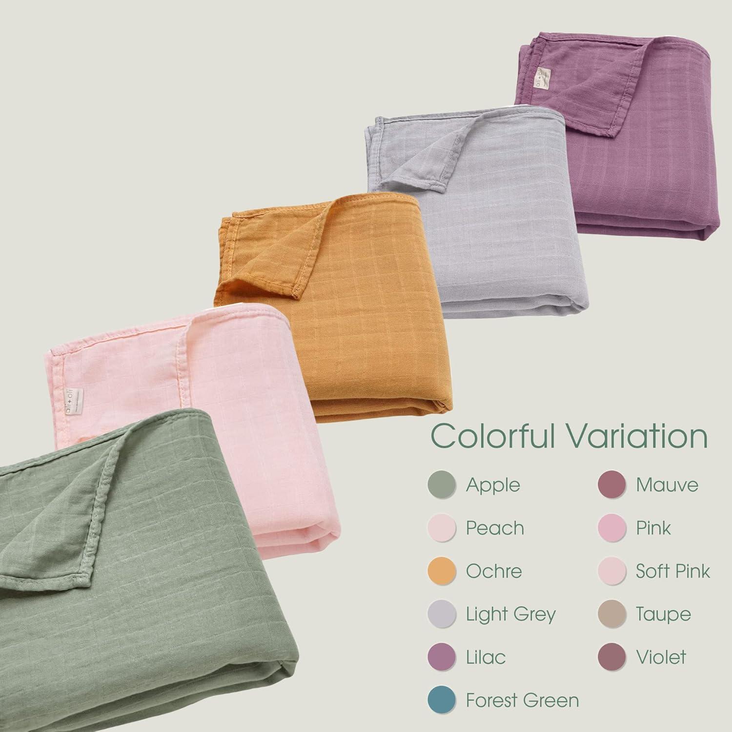 Manta de Muselina AliOli para Bebé Grande 120x120 cm Manzana