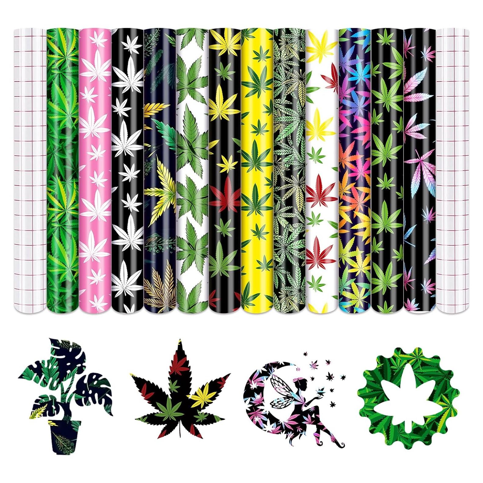 Vinilo Adhesivo Permanente Tintnut - 12 Hojas 30.48x25.4cm Cannabis