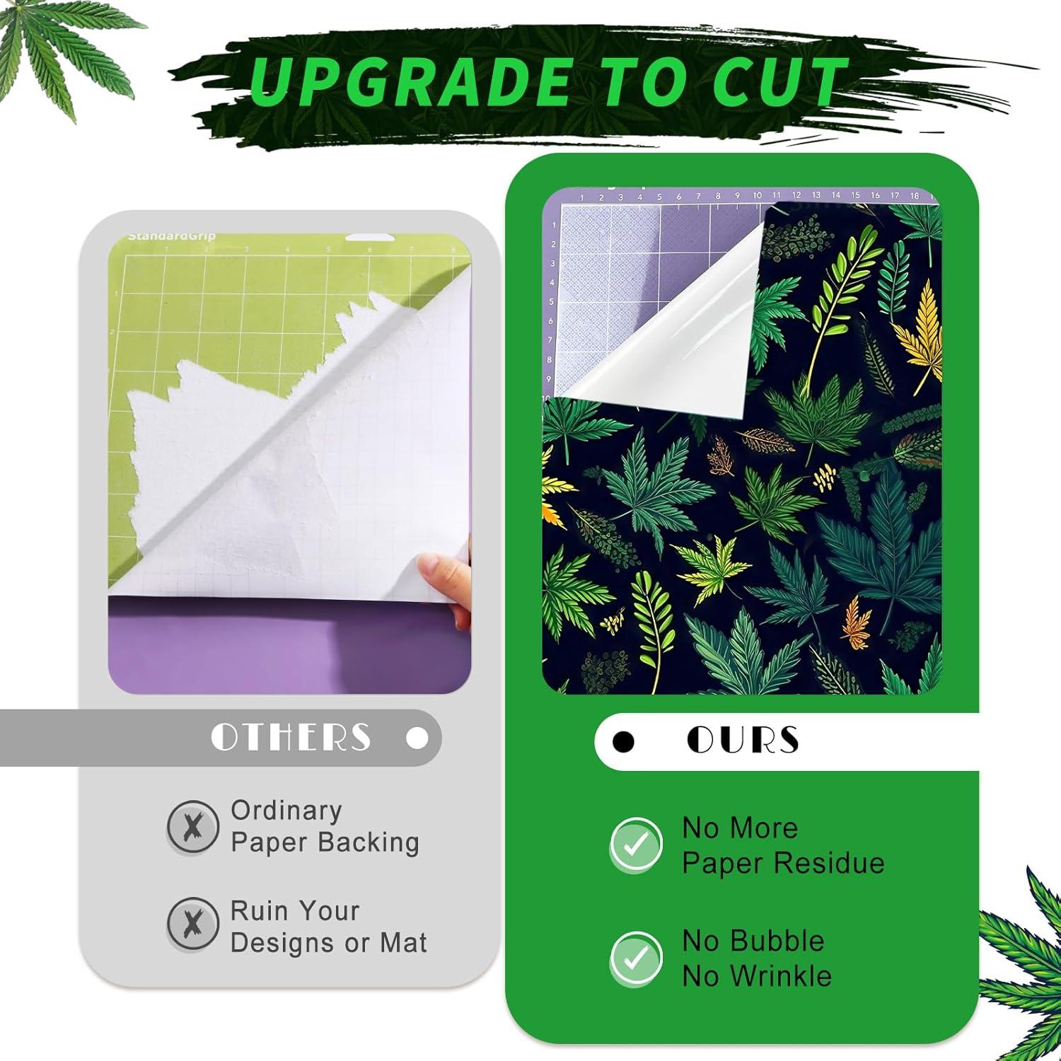 Vinilo Adhesivo Permanente Tintnut - 12 Hojas 30.48x25.4cm Cannabis