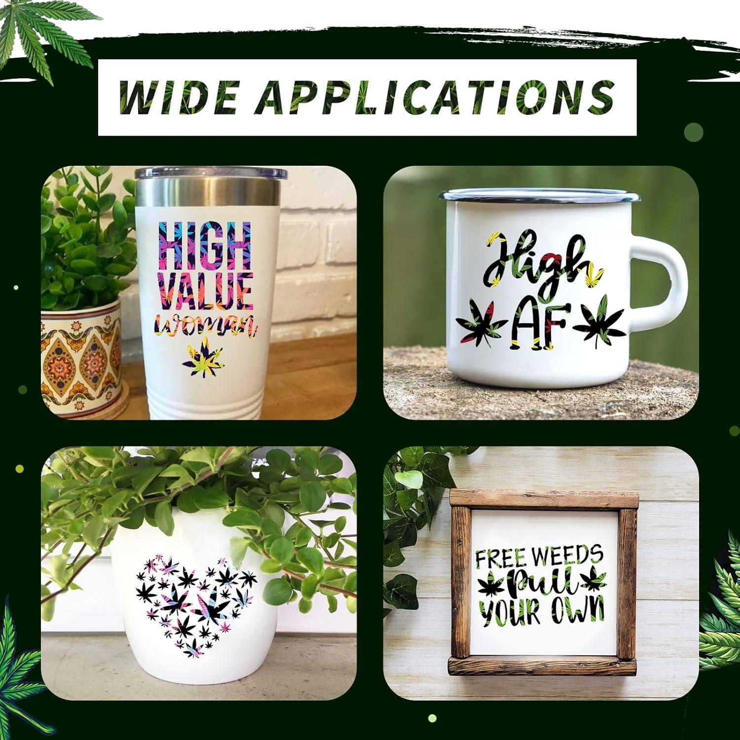 Vinilo Adhesivo Permanente Tintnut - 12 Hojas 30.48x25.4cm Cannabis