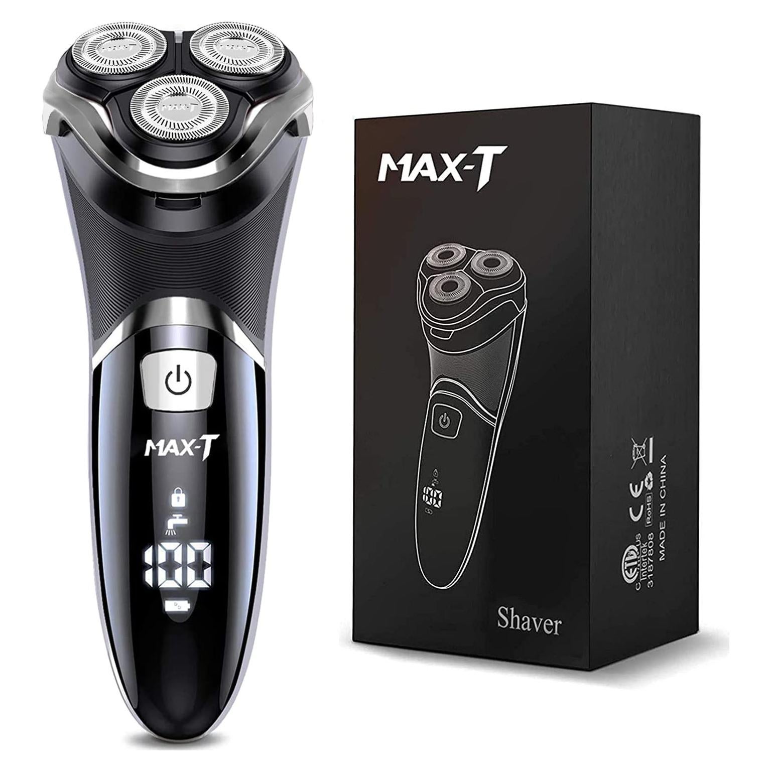 Afeitadora eléctrica MAX-T 8101 recargable IPX7 con recortadora