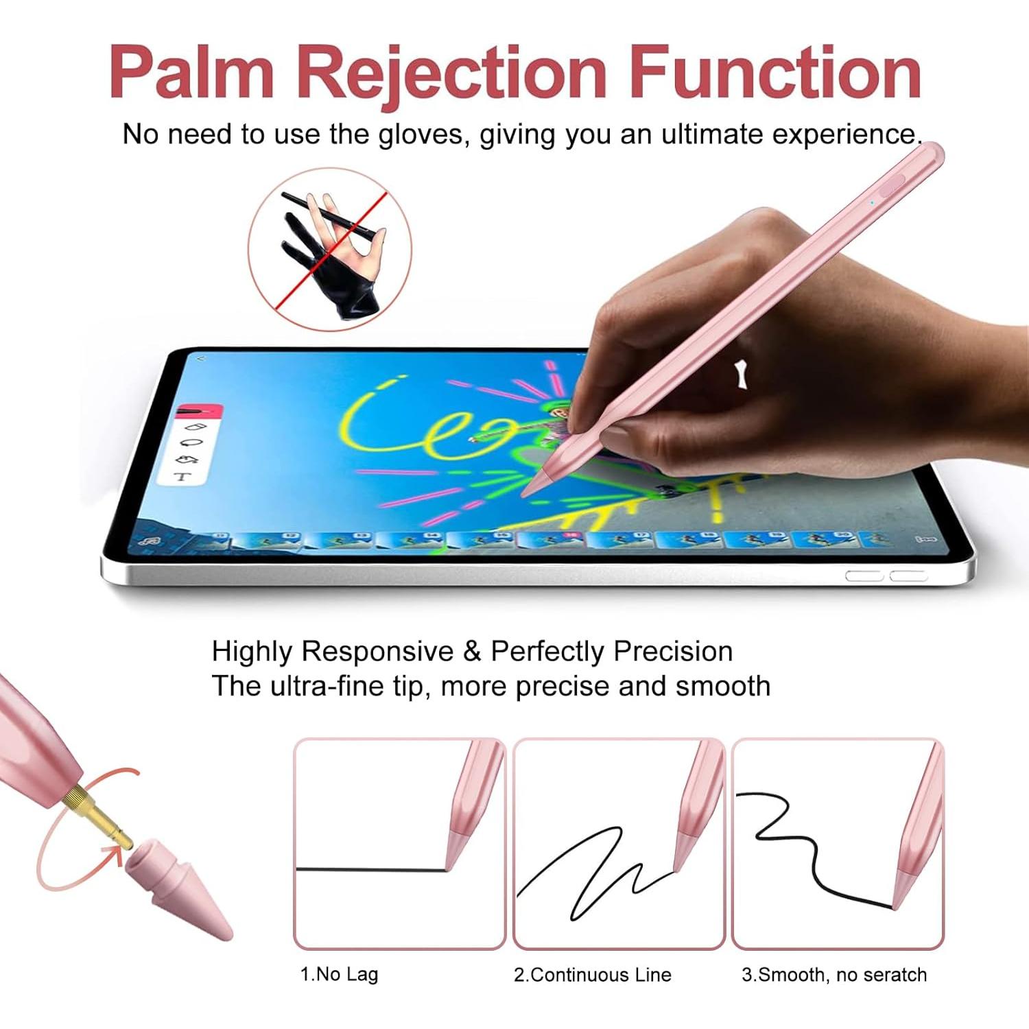 Lápiz Stylus JvKzaen para iPad 2018-2025 con Rechazo de Palma