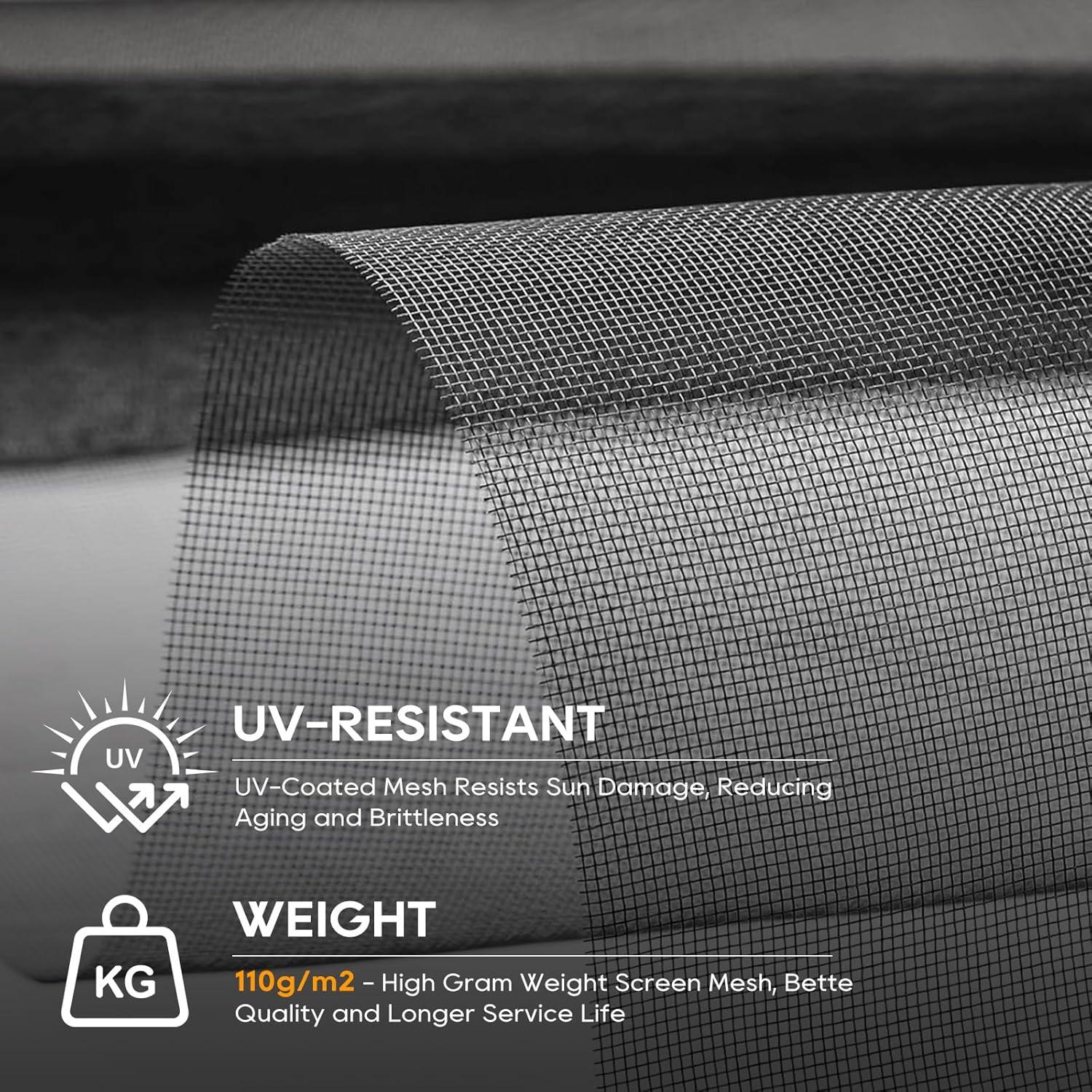 Malla de Pantalla de Ventana King&Charles 121.92x299.72cm Negra