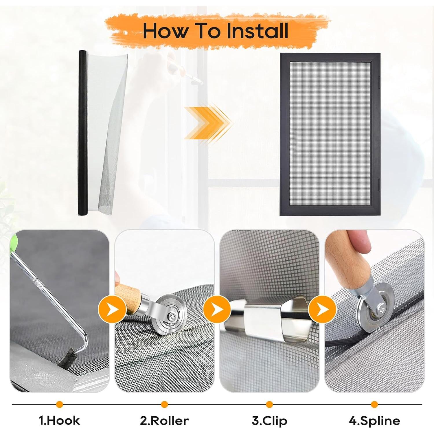 Malla de Pantalla de Ventana King&Charles 121.92x299.72cm Negra