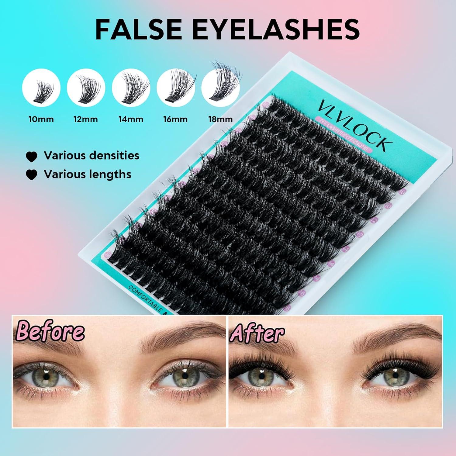 Kit de Extensión de Pestañas 100D VLVLOCK 10-18mm Volumen 3D