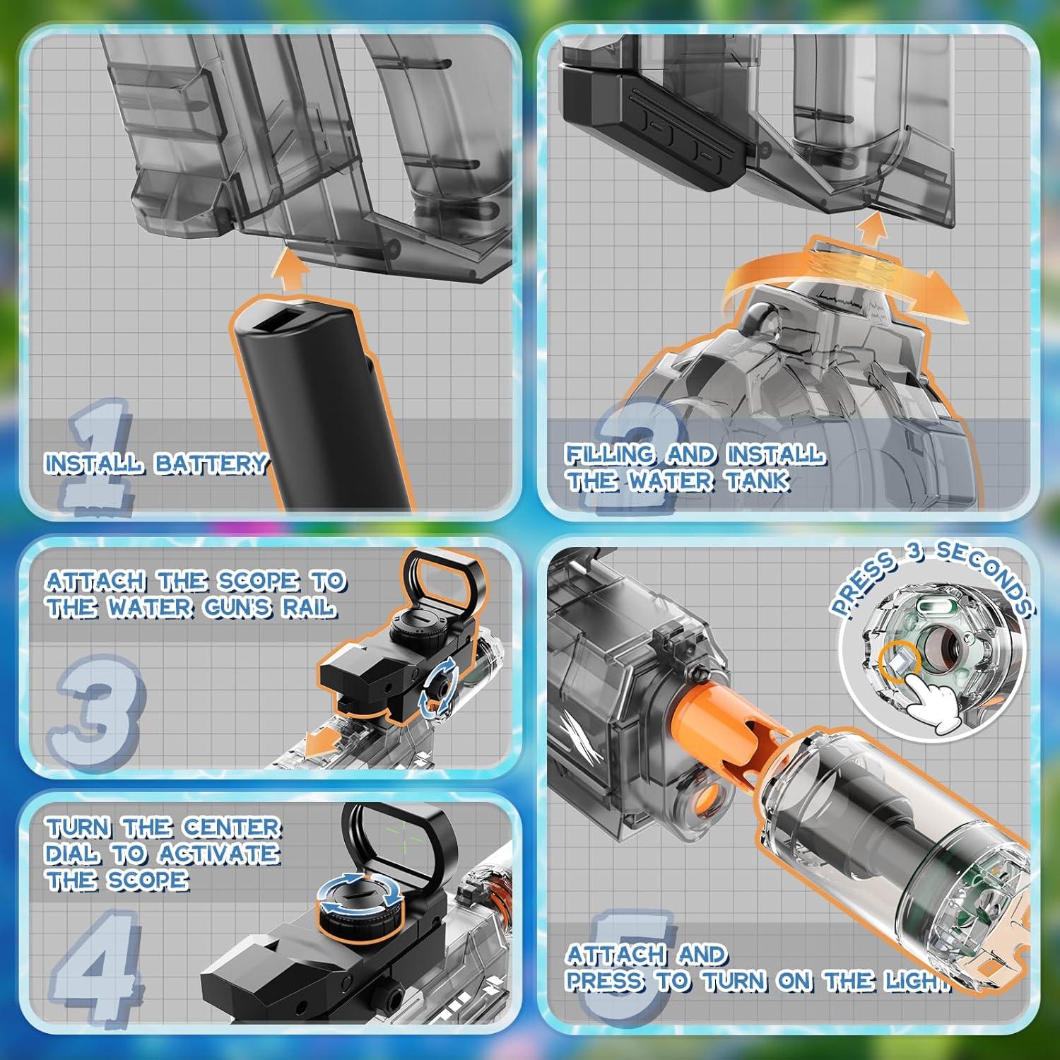 Pistola de Agua Eléctrica Vmiya 800CC Alcance 10 Metros