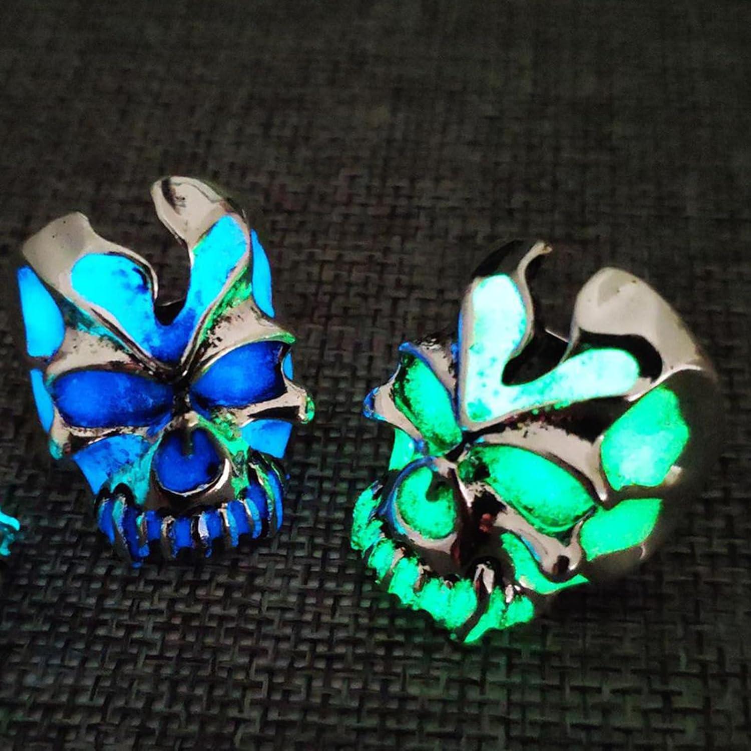 Anillo Calavera Brillante en la Oscuridad Ajustable Unisex