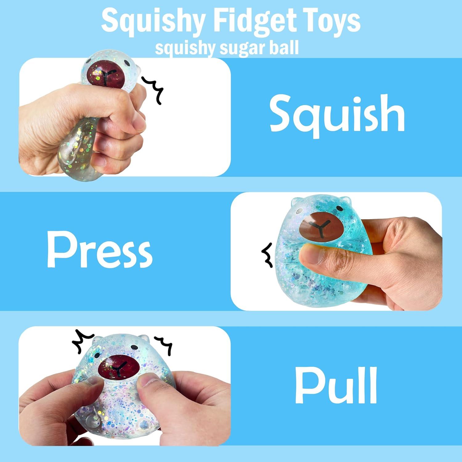 Pelota Squishy Kawaii ZTATU Capibara Azul 5x5x7 cm