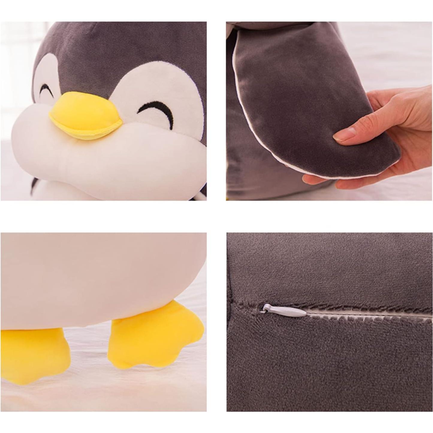 Pinguino de Peluche 30 cm TONGSONG Almohada Suave Negro