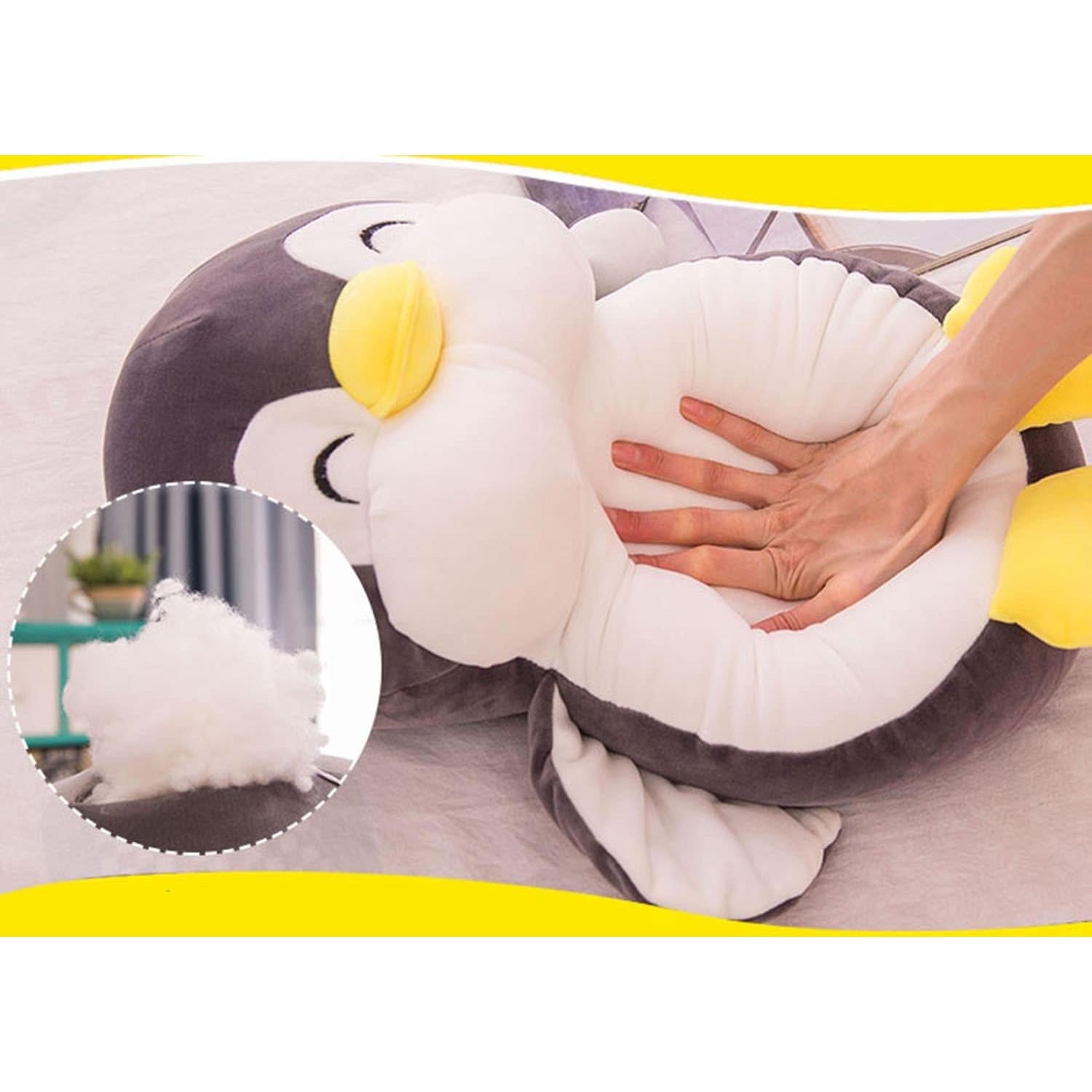 Pinguino de Peluche 30 cm TONGSONG Almohada Suave Negro