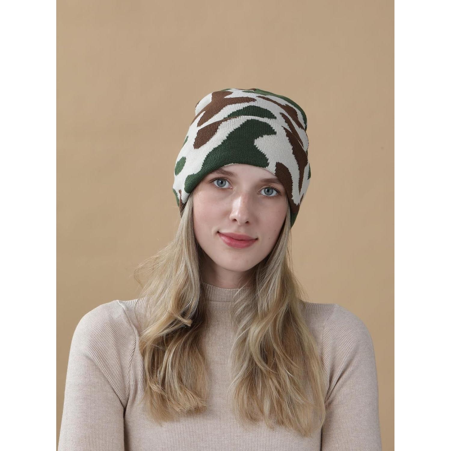 Gorro Beanie Camo Unisex Jirafa Vaca Leopardo 55-62cm