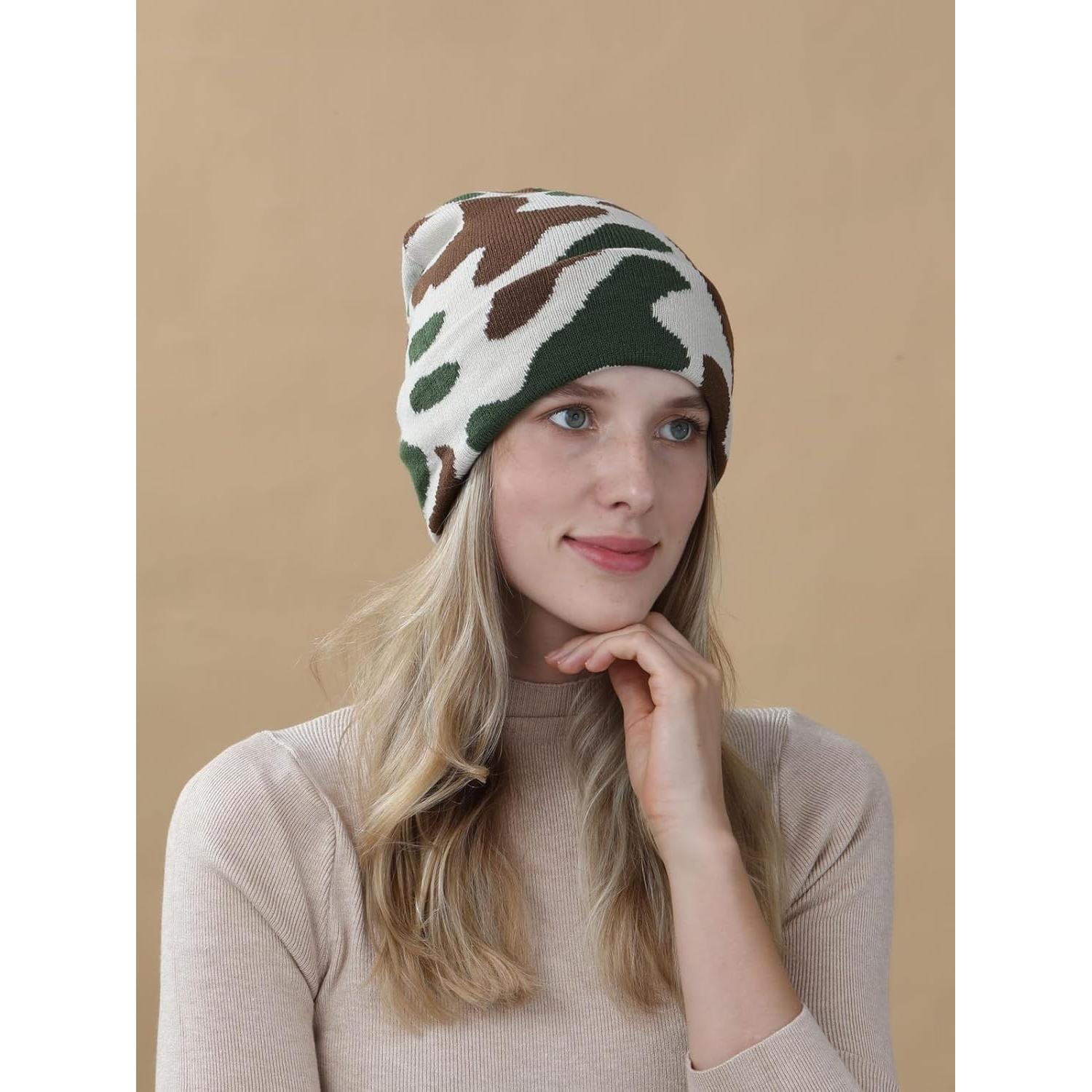 Gorro Beanie Camo Unisex Jirafa Vaca Leopardo 55-62cm