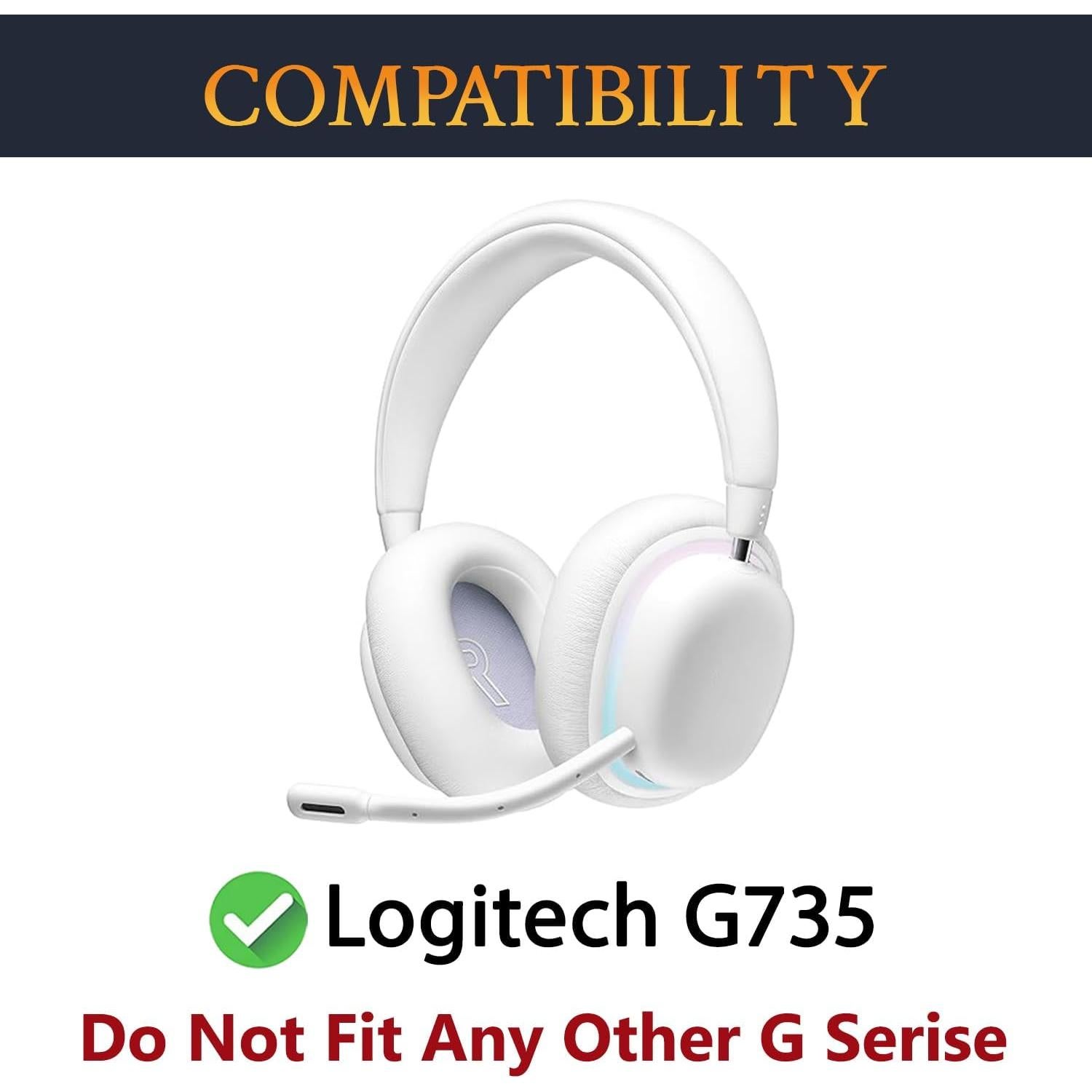 Almohadillas de Reemplazo SOULWIT para Auriculares Logitech G735 - Blanco