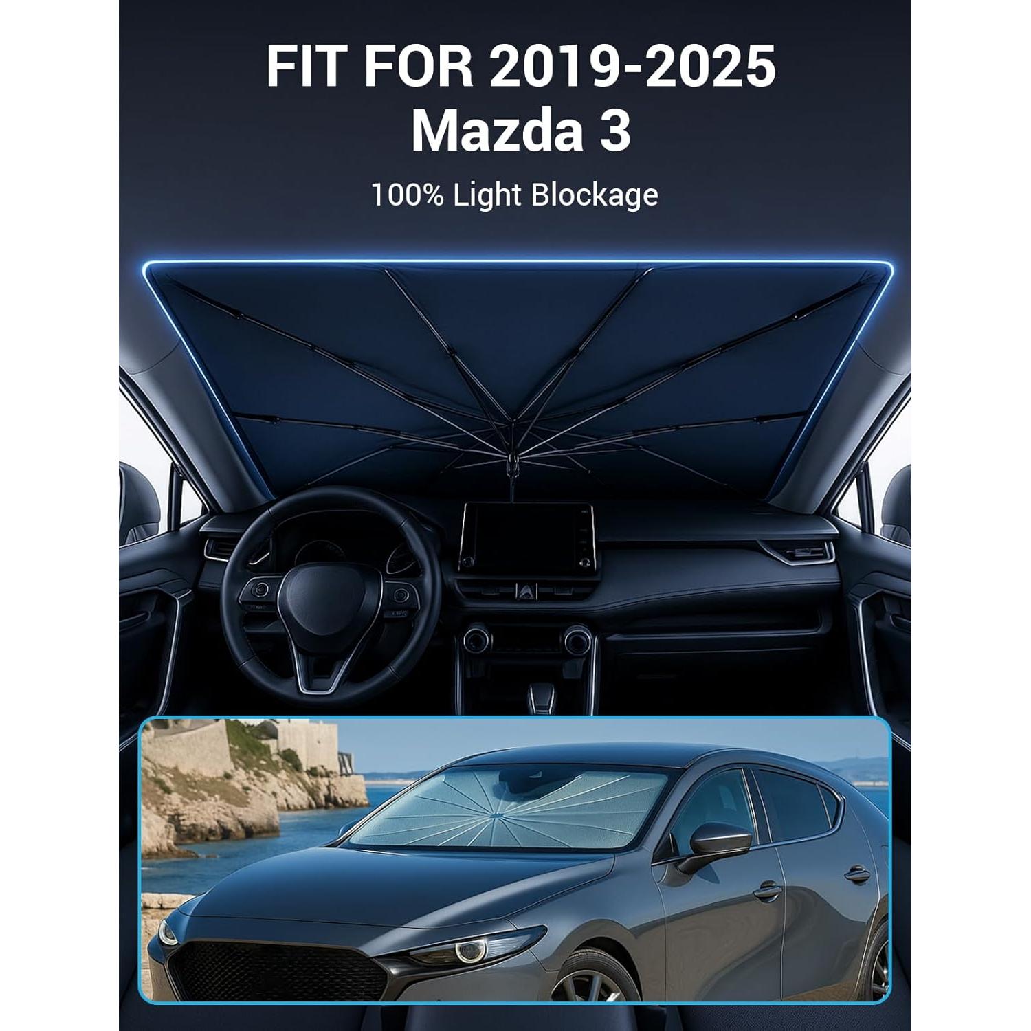 Proadsy Parasol Reflector Solar Mazda 3 2019-2025 Plegable