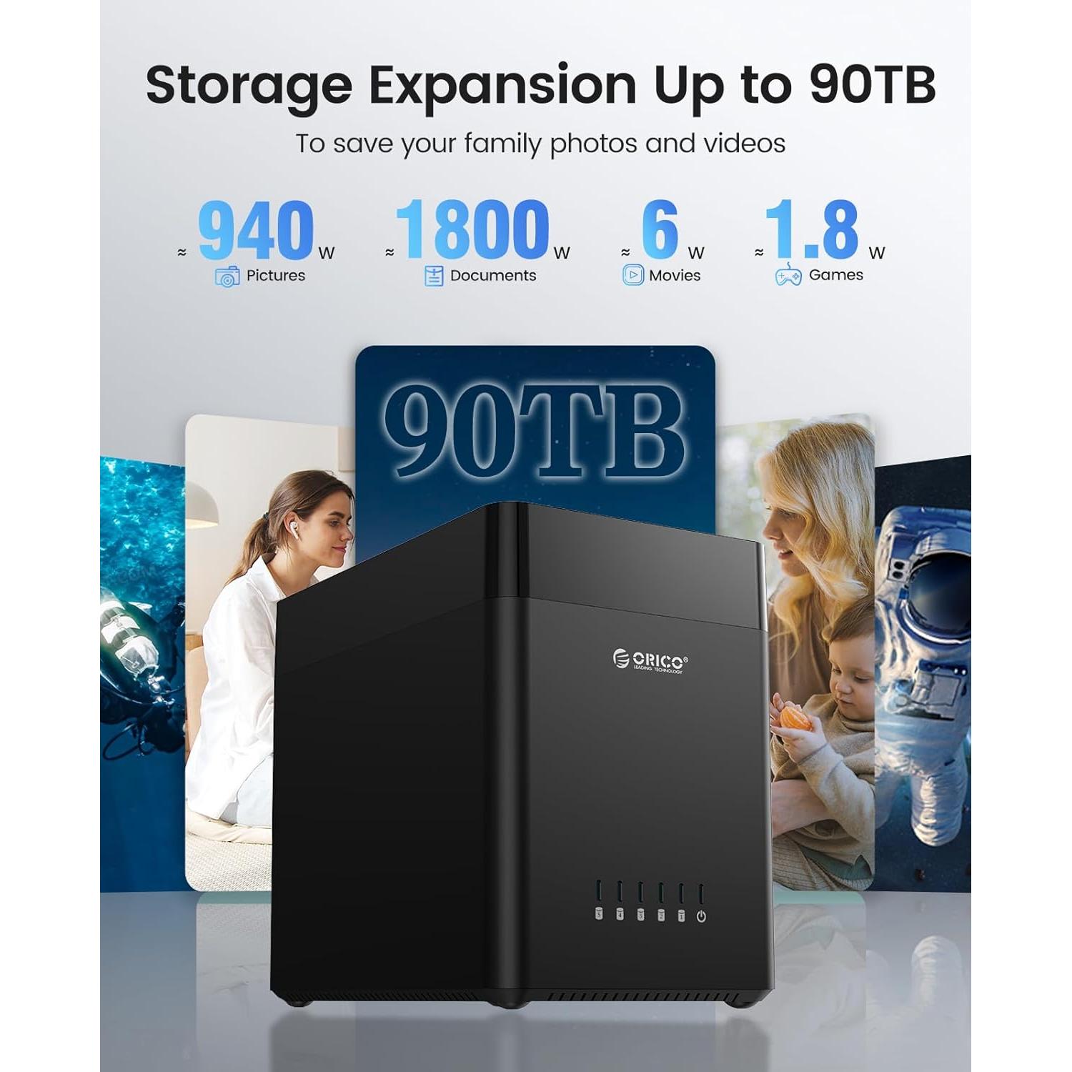 Estación Acoplamiento Externa ORICO 5 Bahías USB 3.0 90TB