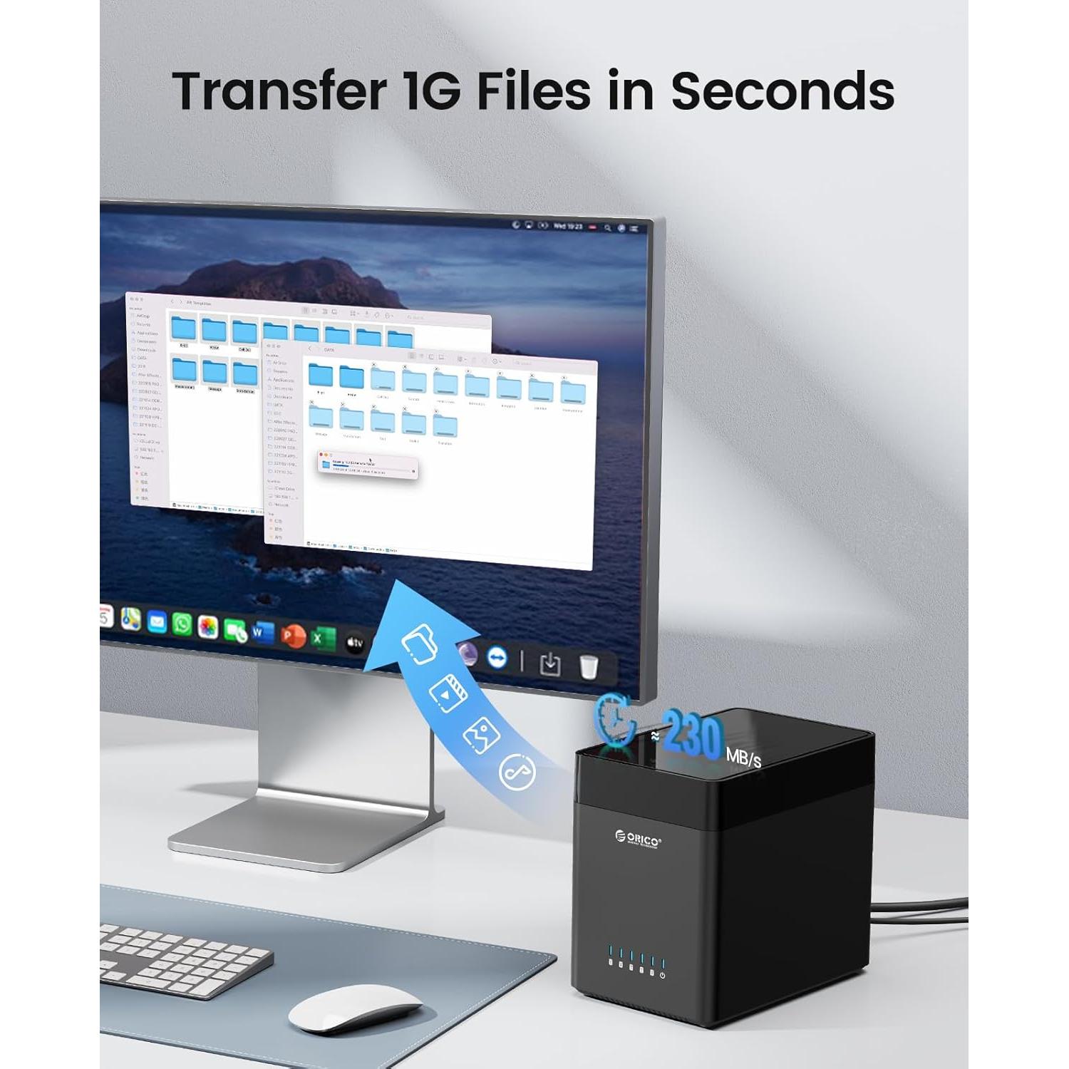 Estación Acoplamiento Externa ORICO 5 Bahías USB 3.0 90TB