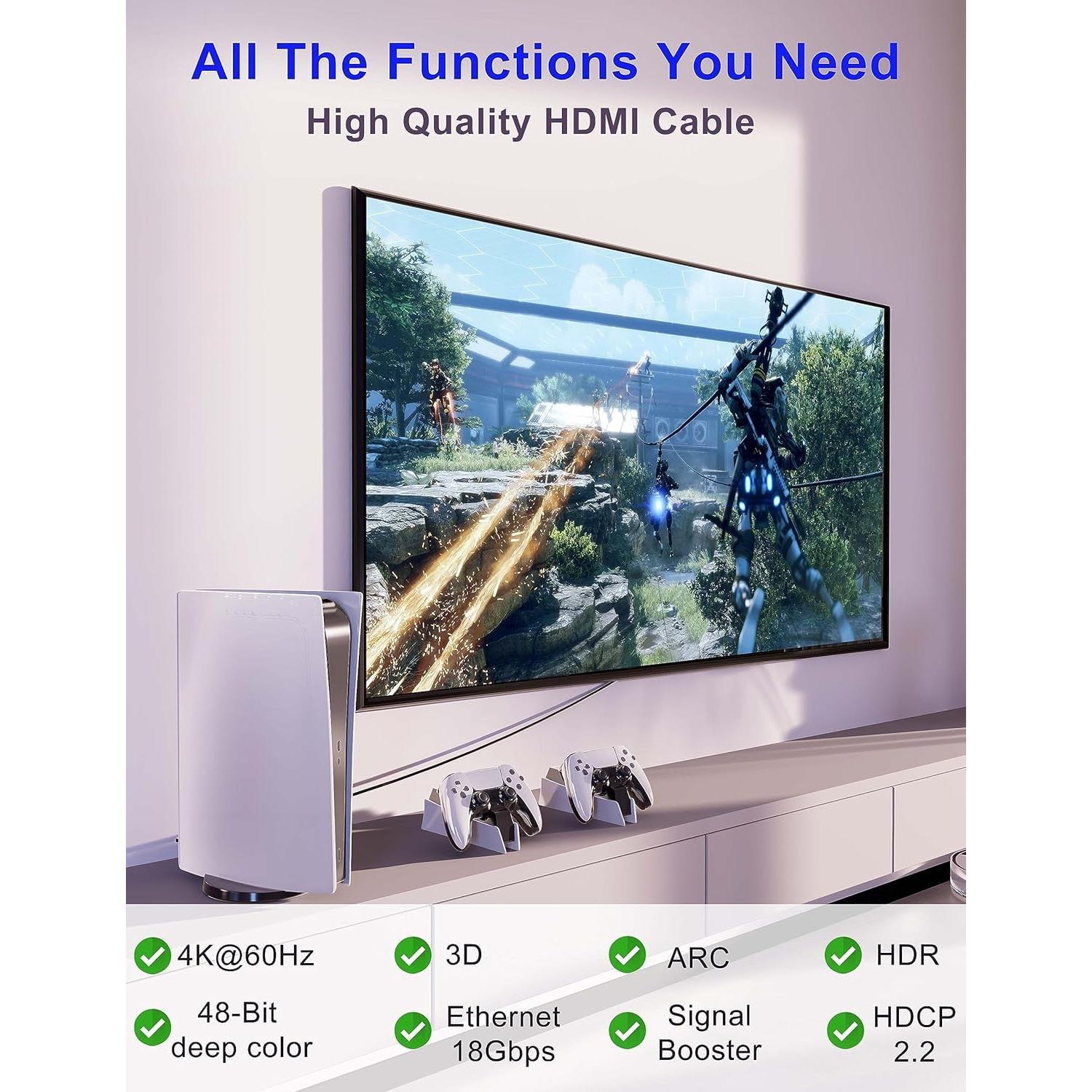 Cable HDMI UPWISH 4K 15 pies (4.57m) Alta Velocidad 2.0