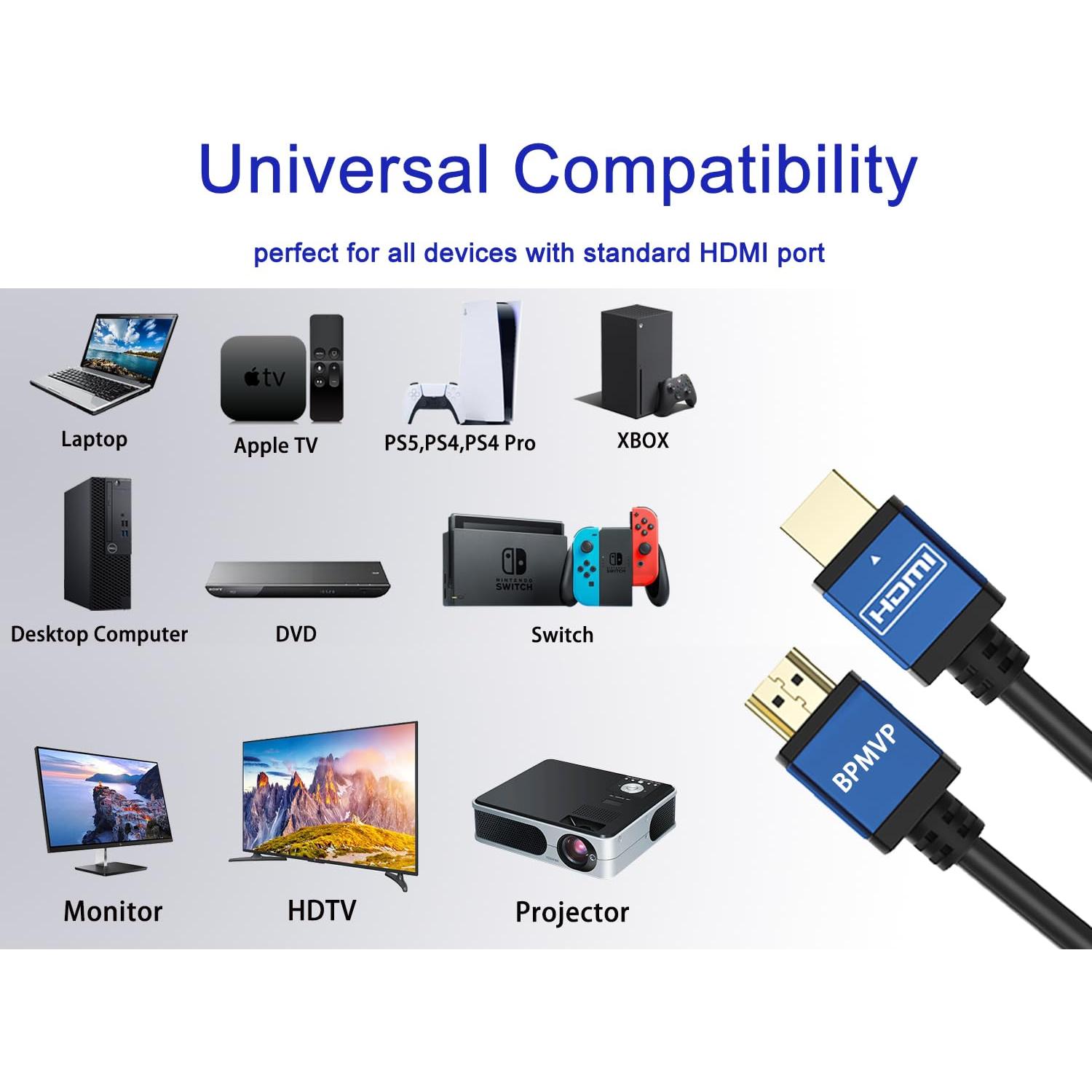 Cable HDMI UPWISH 4K 15 pies (4.57m) Alta Velocidad 2.0