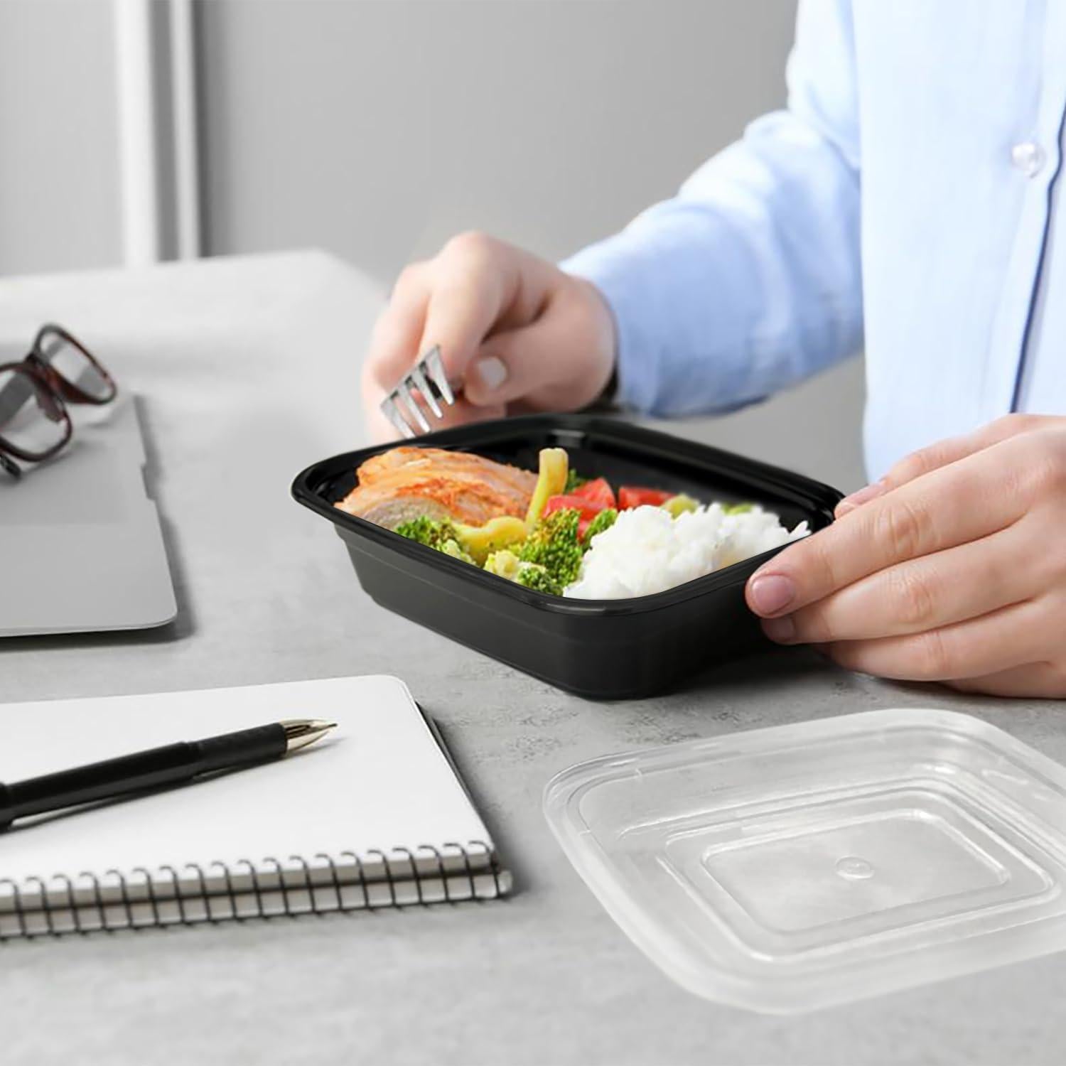 Contenedores de Comida GUSTO 12 oz 50 Piezas Reutilizables