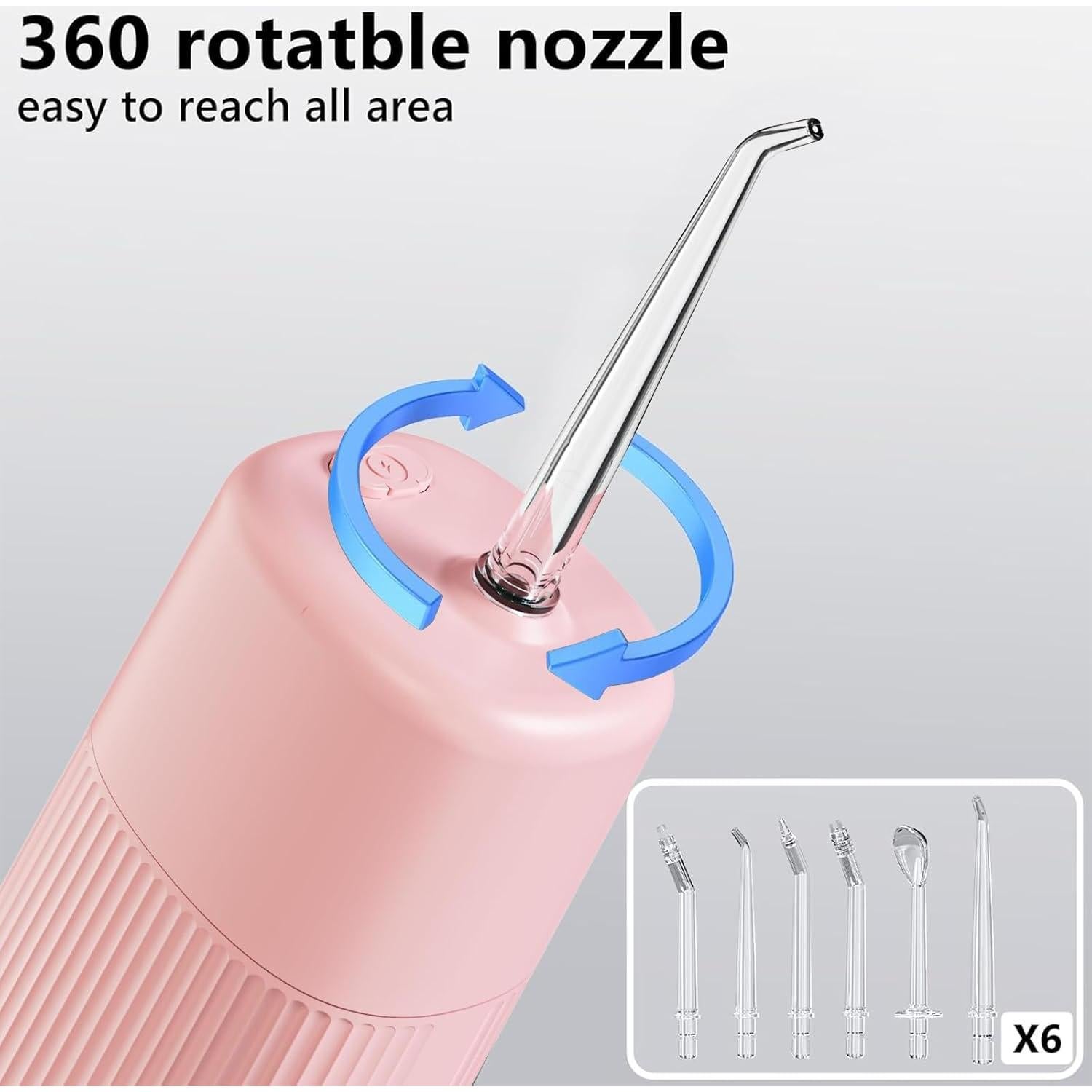 Irrigador Oral Portátil HUACO CARE H400 Rosa 3 Modos IPX7