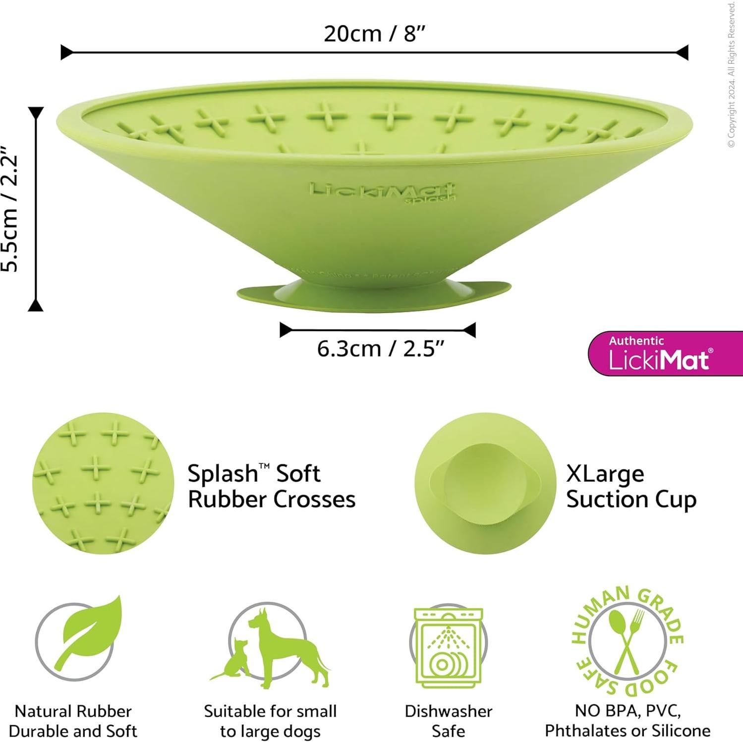 LickiMat Splash Cuenco para Perros Verde 18.8cm Antiestrés