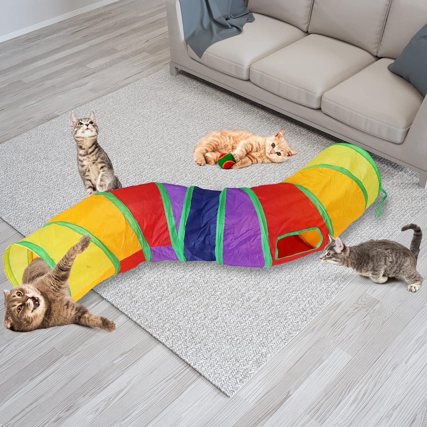 Túnel para Gatos Bemodst 2-Vías Colapsable Interactivo 122 cm