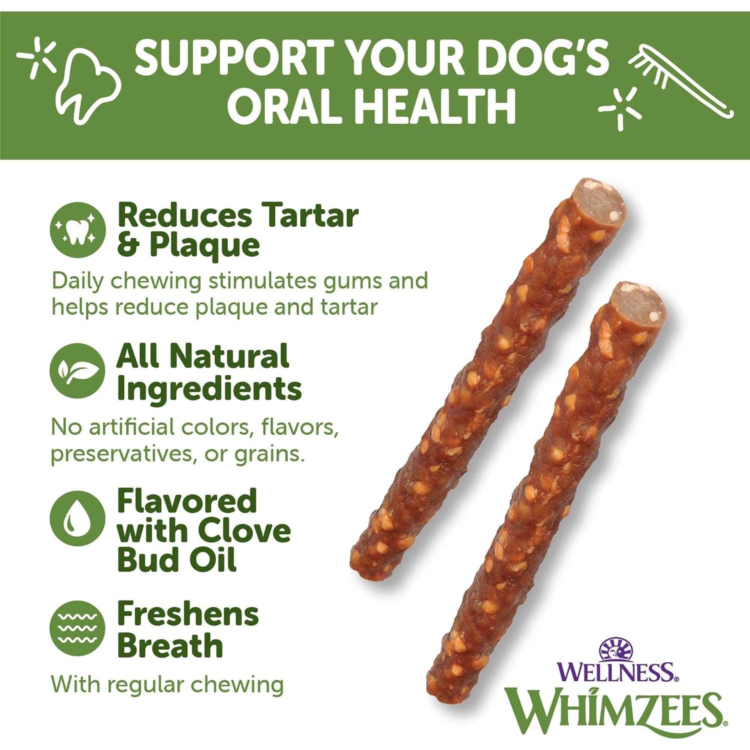 Golosinas Dentales Naturales WHIMZEES Salchicha Vegetal 28 Unidades